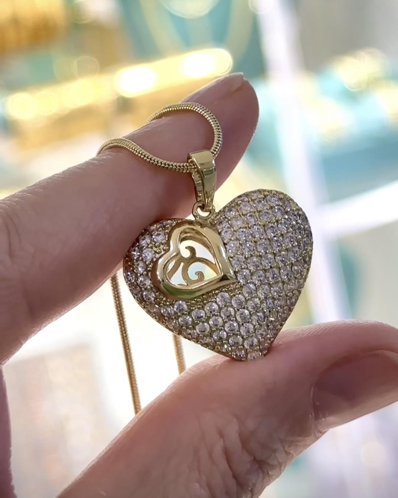 Vip 14 K Altın Kaplama Kalpli Kolye Ve Bileklik ( Kombin parçalarını tek tek seçip sepete ekleyiniz ) 