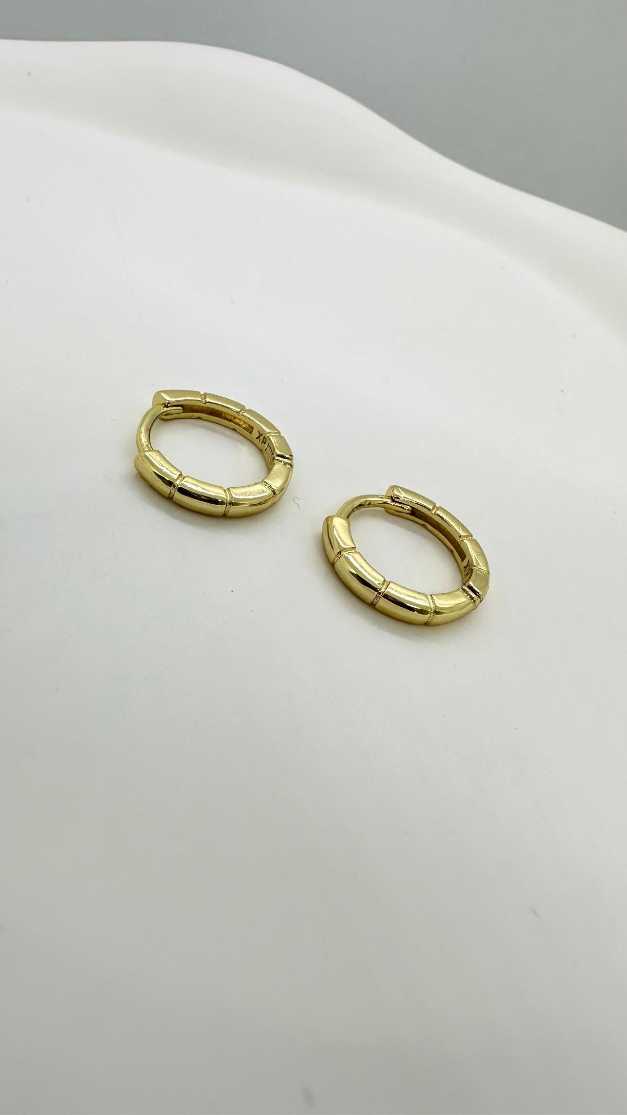 Vip 14 K Bambu Halka Küpe