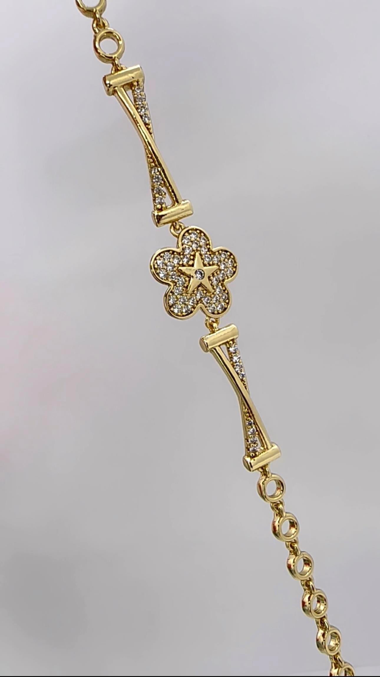 Vip 14 K Çiçekli Bileklik