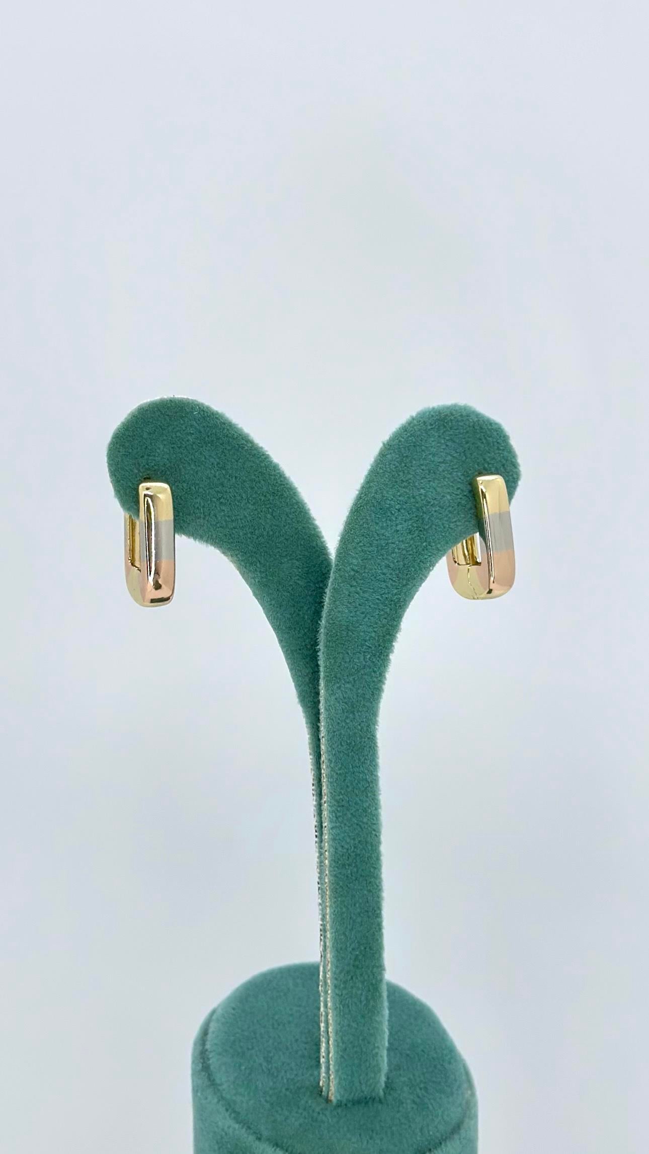 Vip 14 K Gökkuşağı Kare Küpe