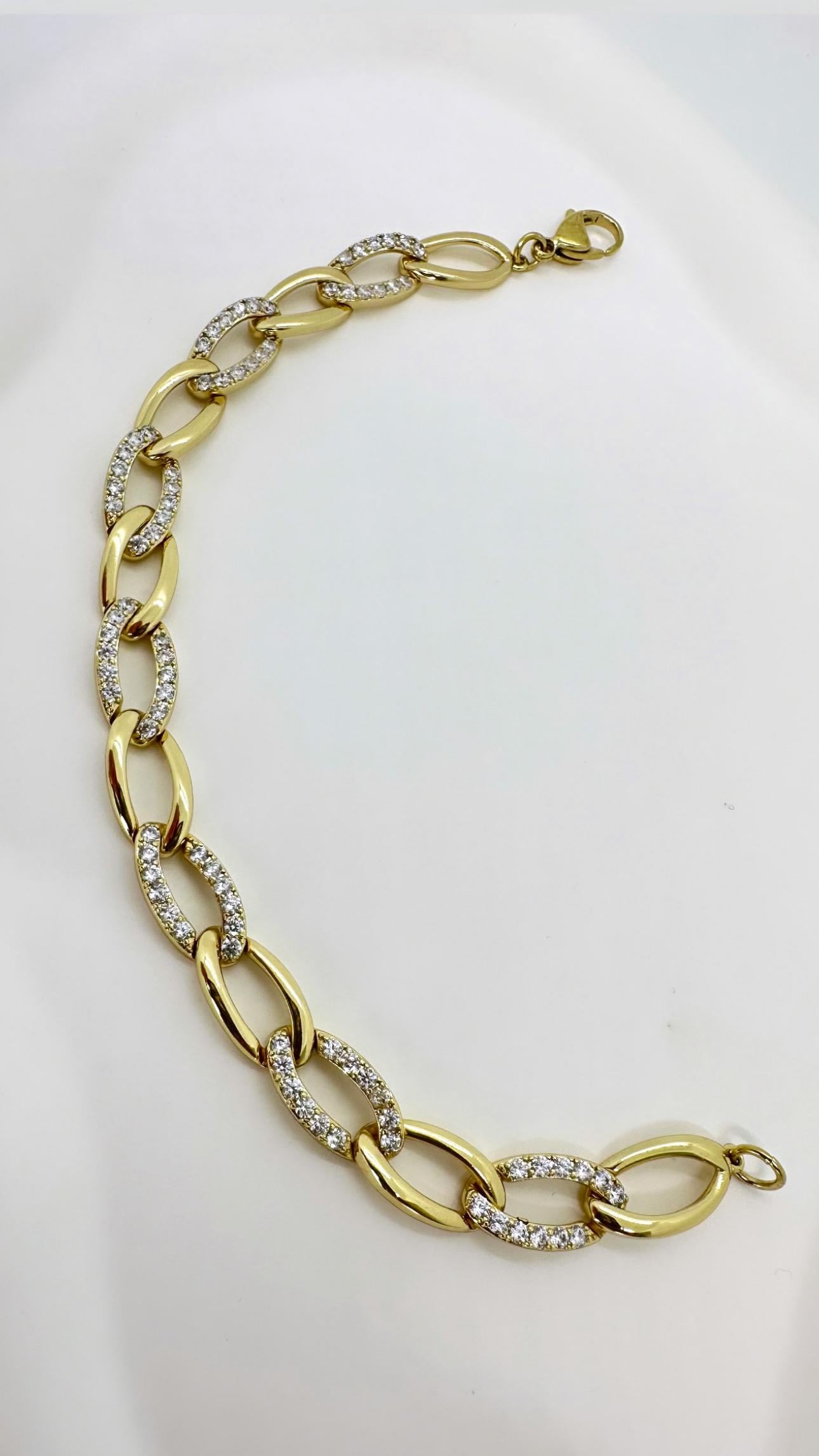 Vip 14 K Oval Taşlı Samanyolu Bileklik