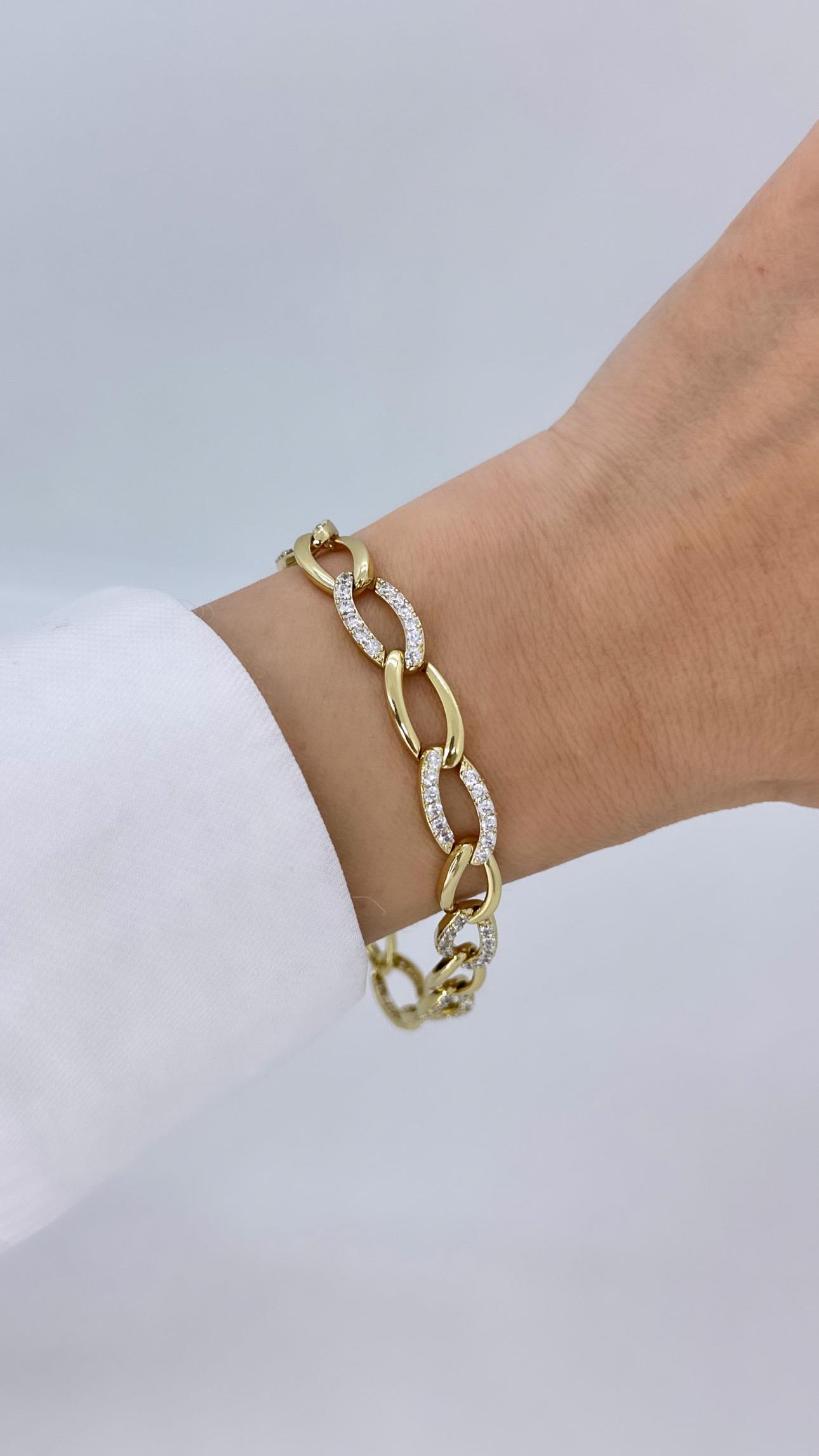 Vip 14 K Oval Taşlı Samanyolu Bileklik