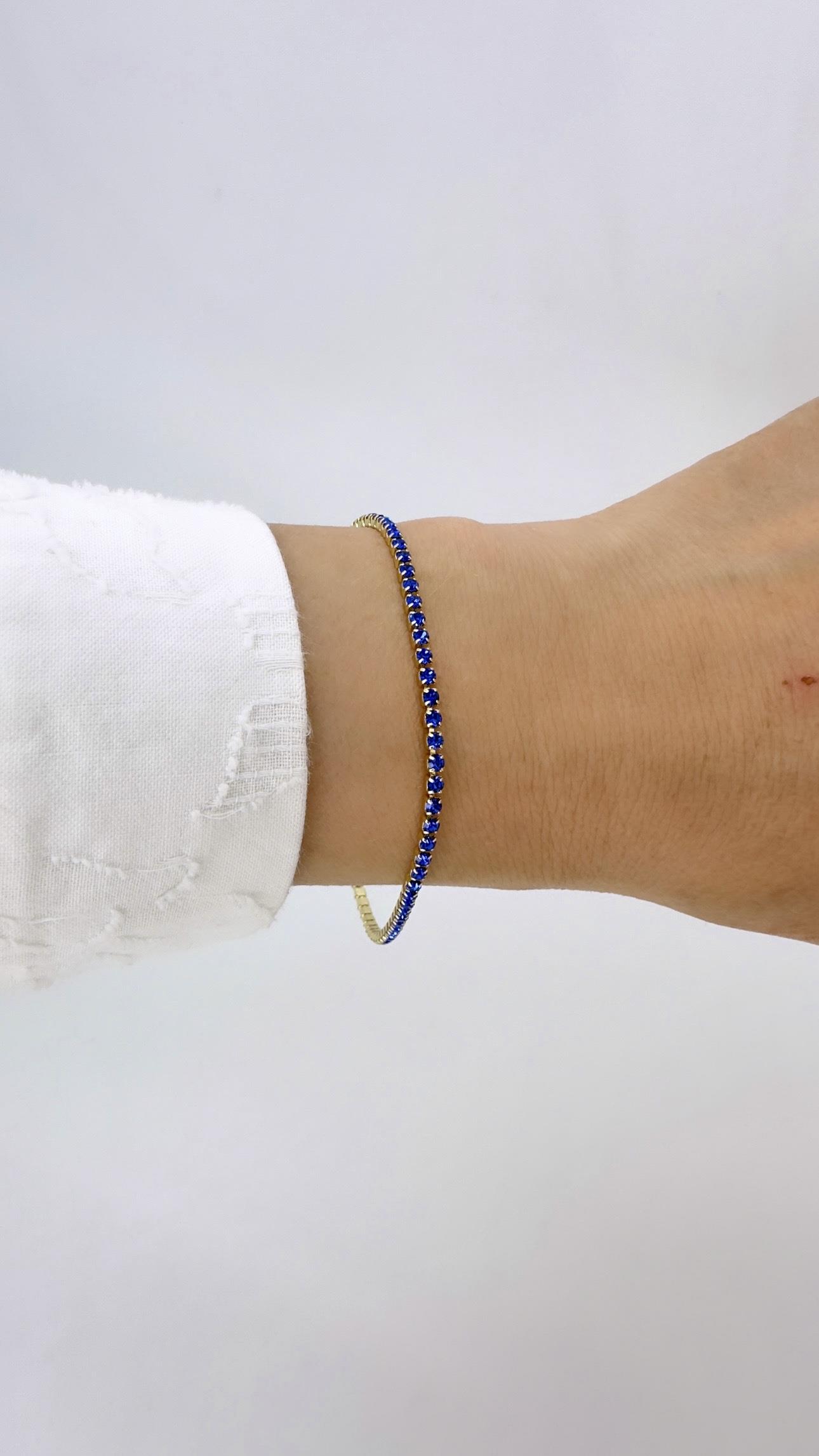 Vip 14 K Saks Mavisi Suyolu Bileklik