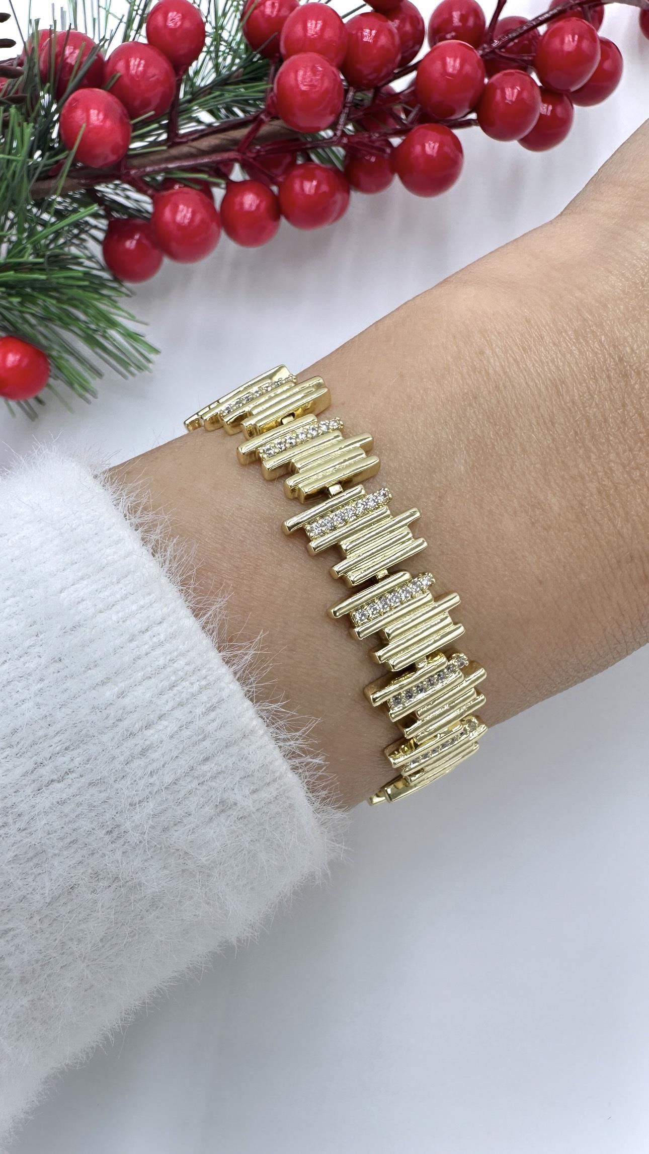Vip 14 K Taşlı Bar Model Bileklik