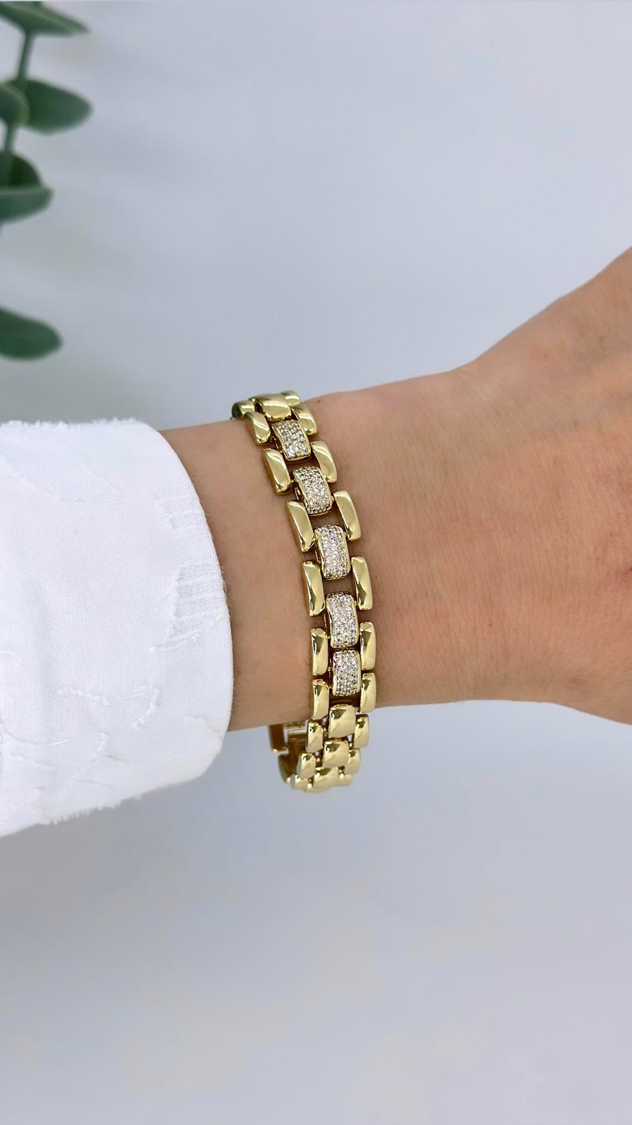 Vip 14 K Taşlı Mehtap Bileklik
