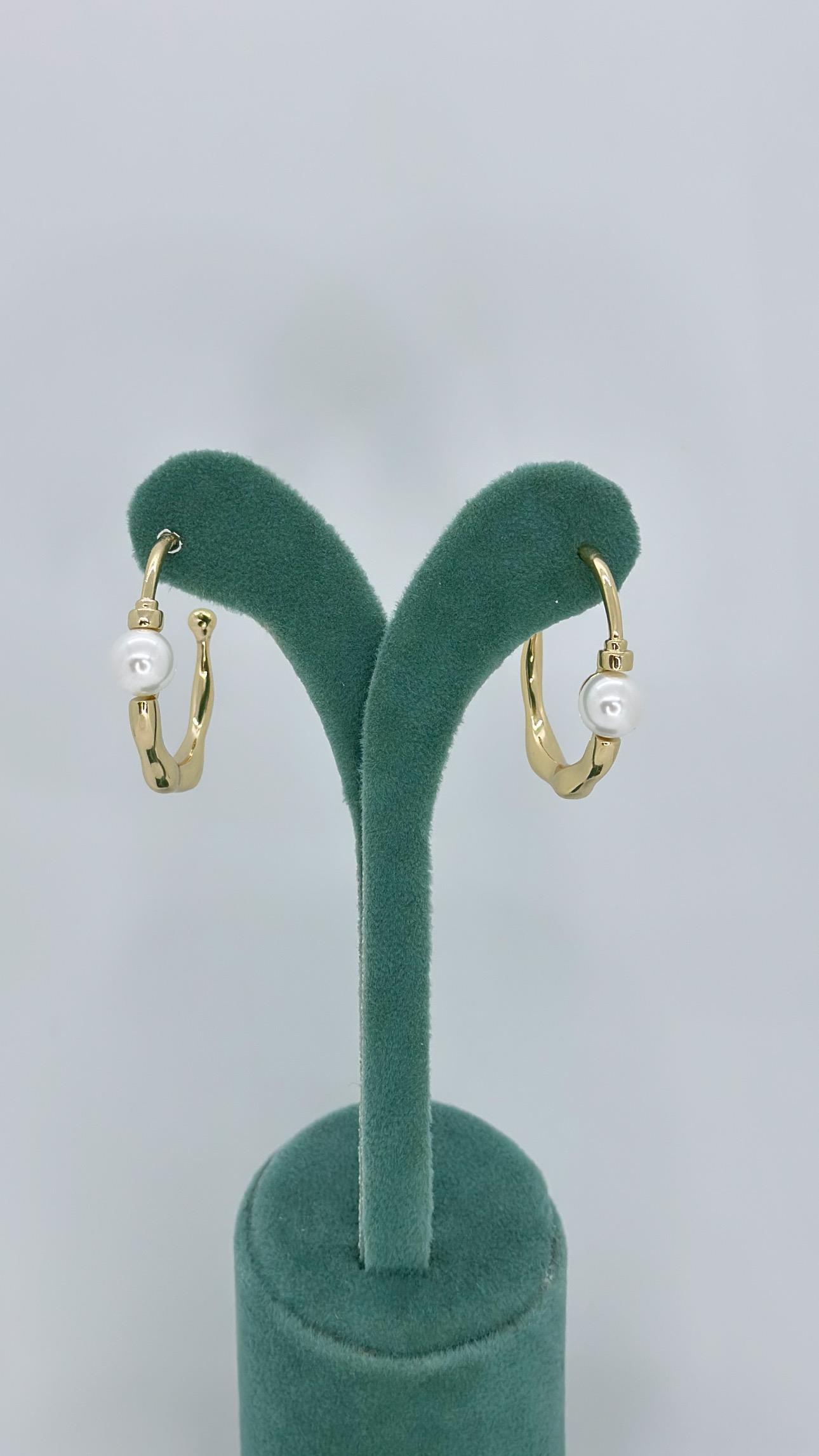 Vip 14 K Top İncili Halka Küpe