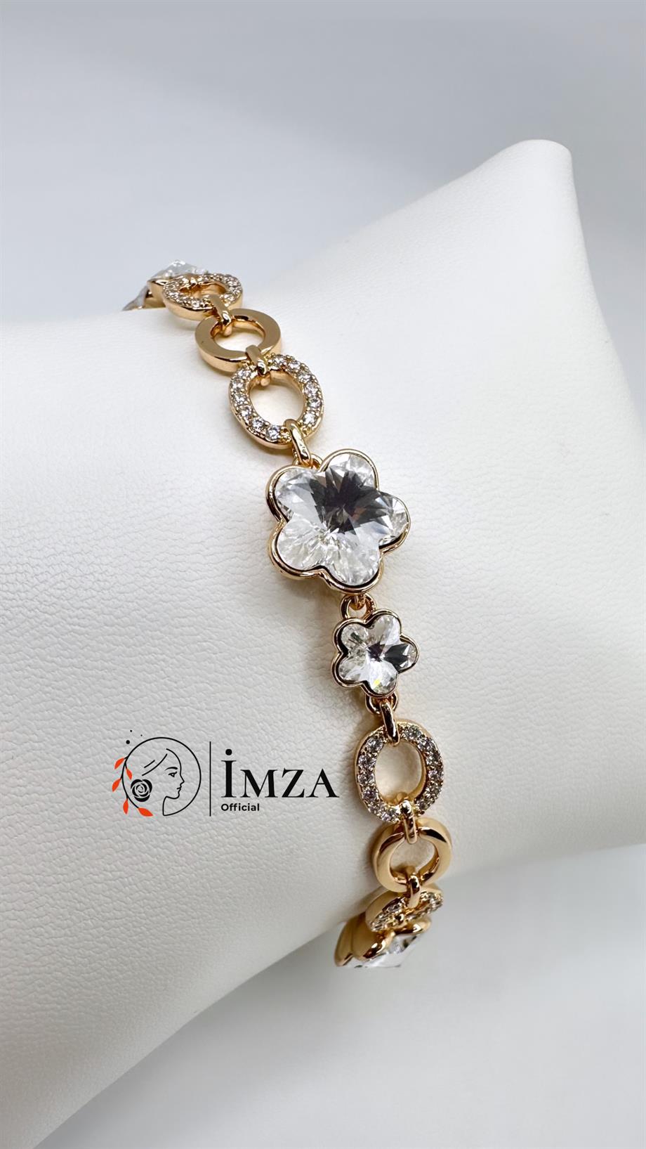 Vip Çiçekli Taşlı Bileklik