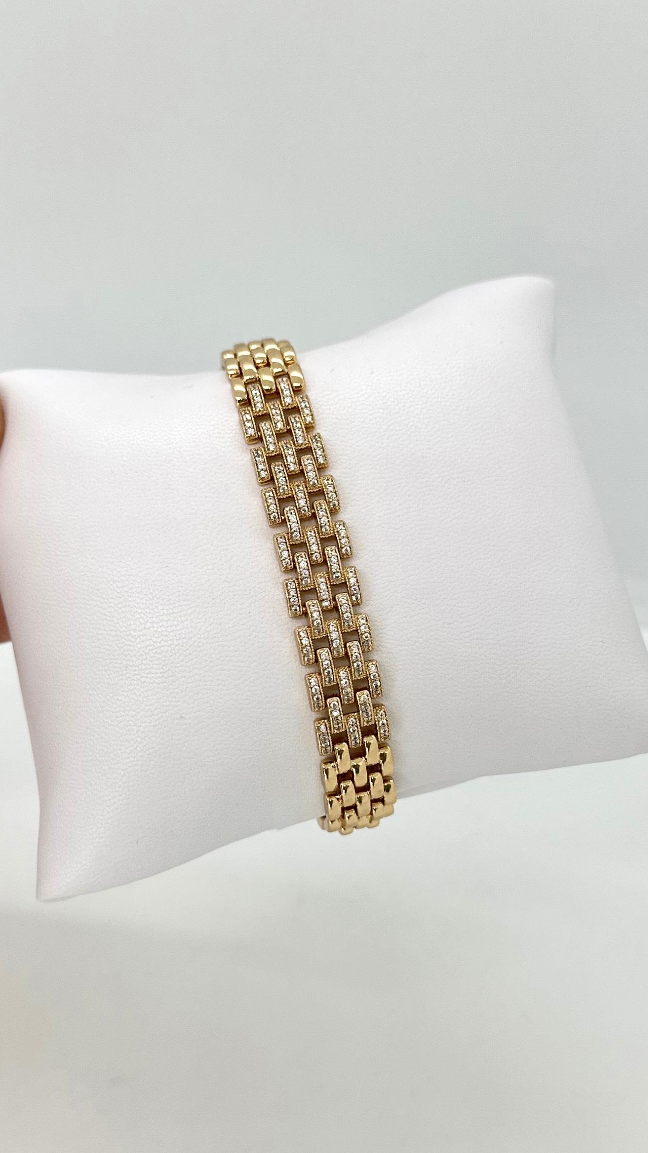 Vip Gold Rose Taşlı Rolex Bileklik