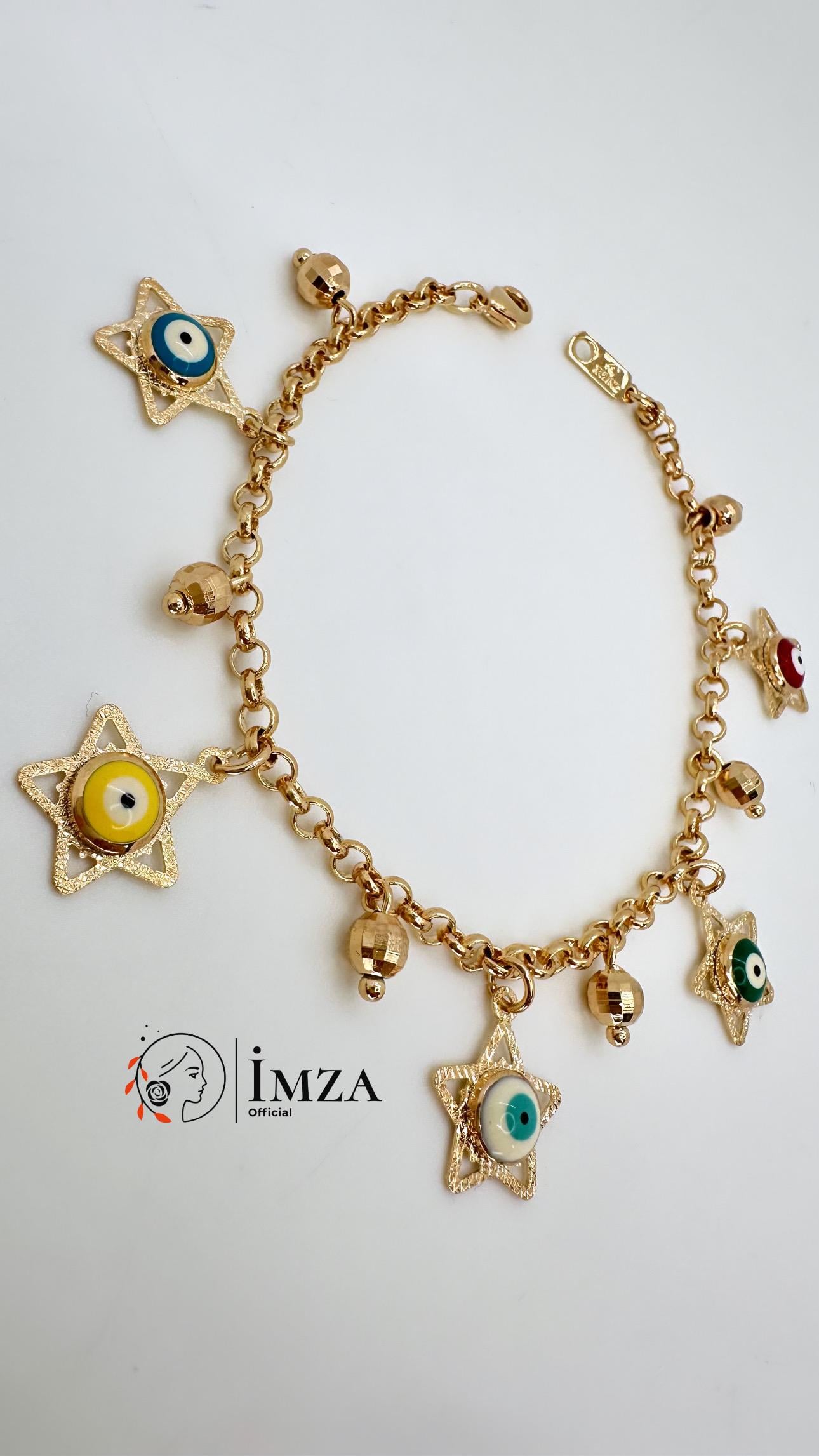 Vip Rose Gold Nazarlıklı Yıldız Bileklik