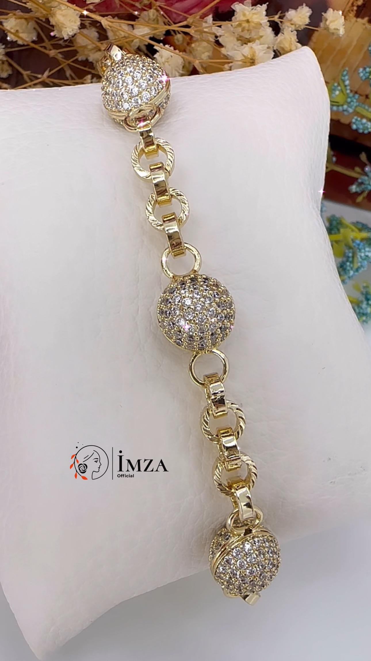 Vip Seri Beyaz  Top Taşlı Bileklik