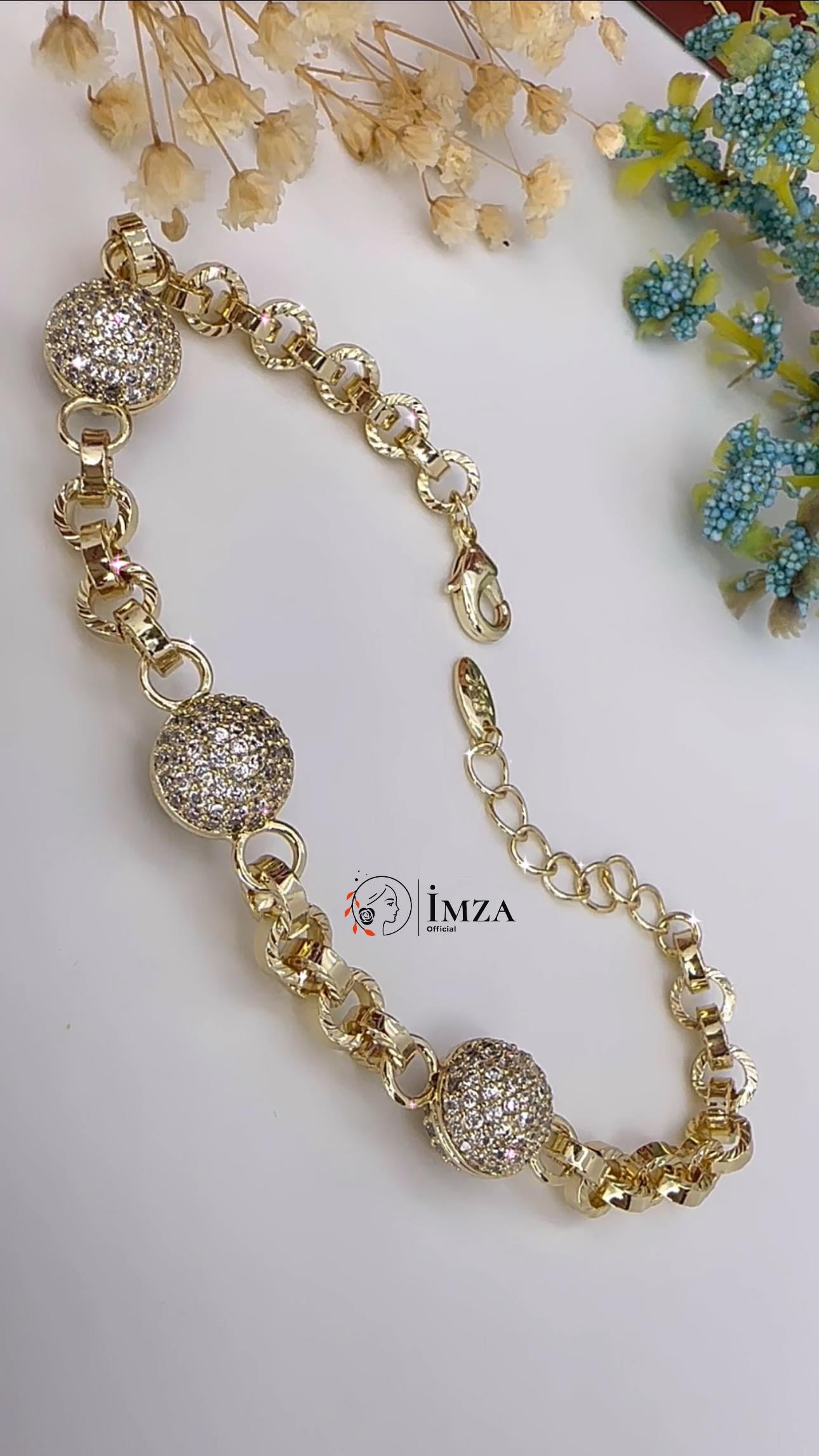 Vip Seri Beyaz  Top Taşlı Bileklik