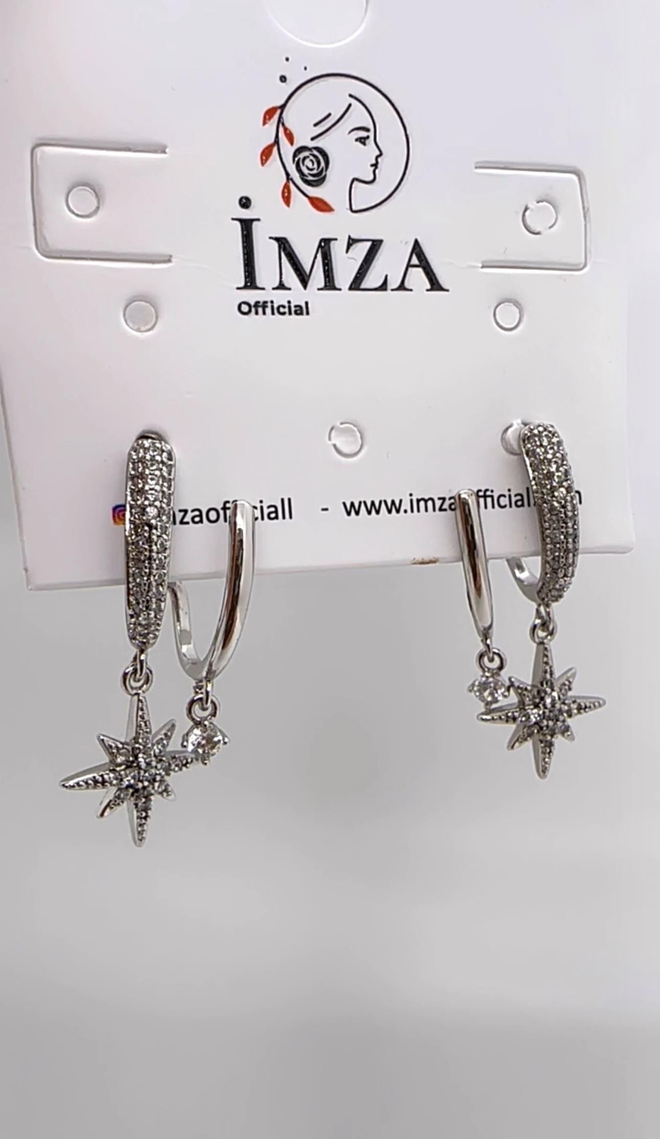 Vip Silver Kutup Yıldızı Taşlı  Küpe