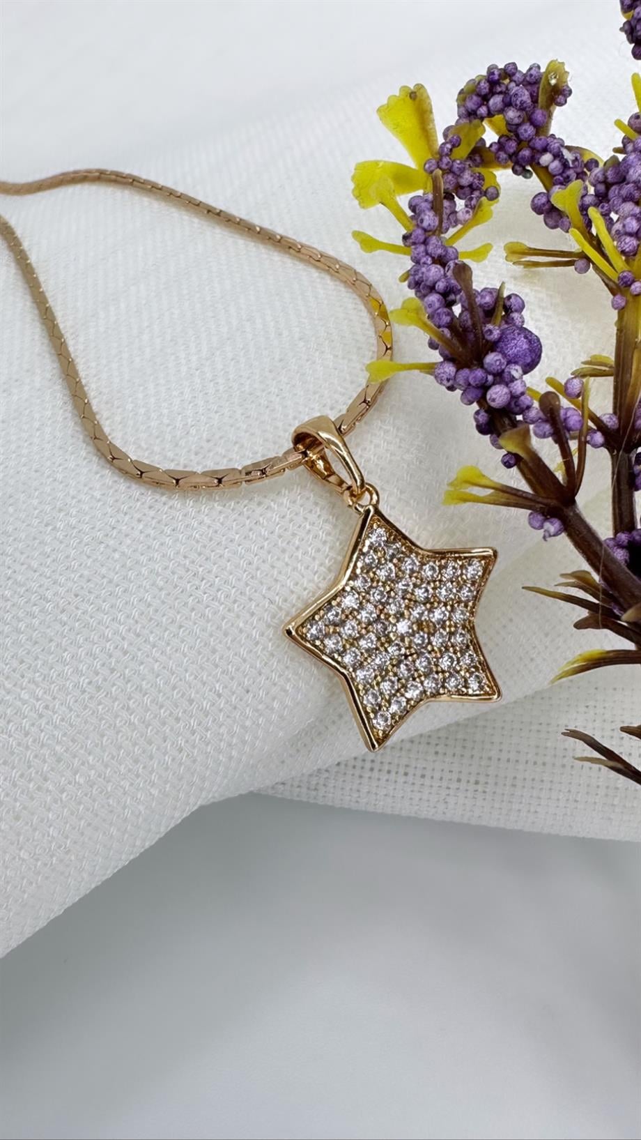 Vp Rose Gold Altın Kaplama Star Model Kolye