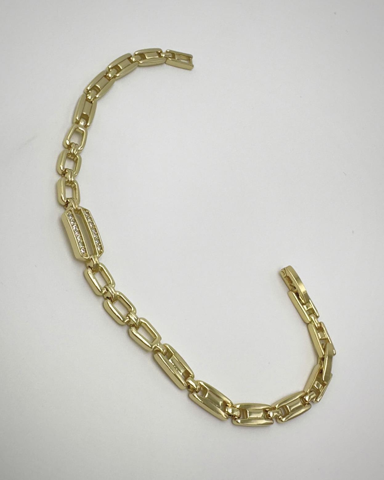 Vp 14 K  Altın Kaplama Bar Model Bileklik