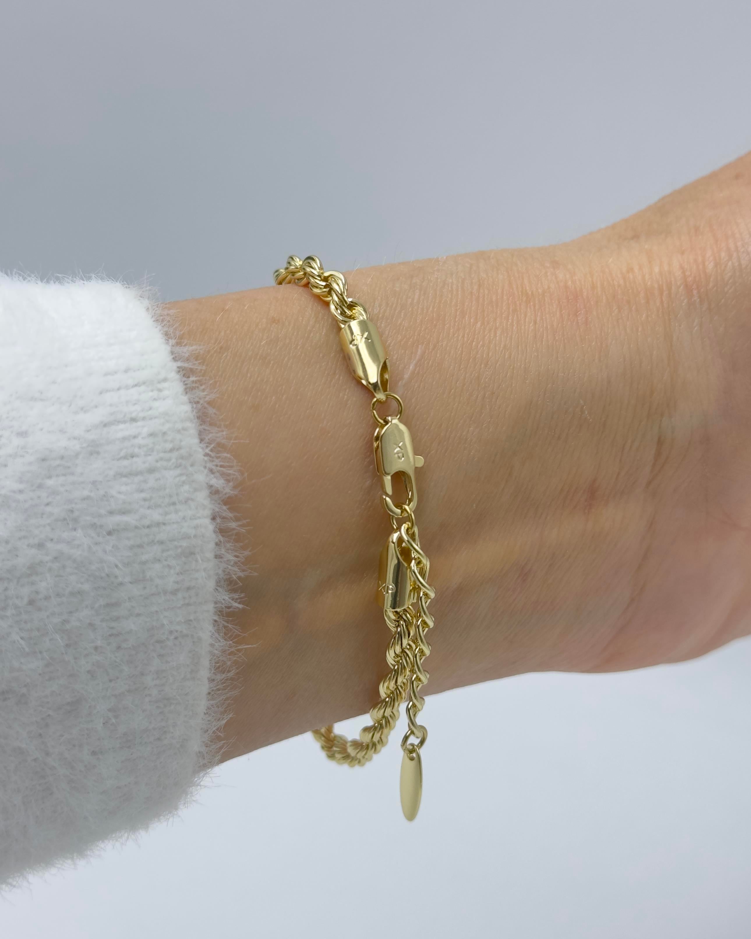 Vp 14 K Altın Kaplama Burgu Model Zincir Bileklik 4mm