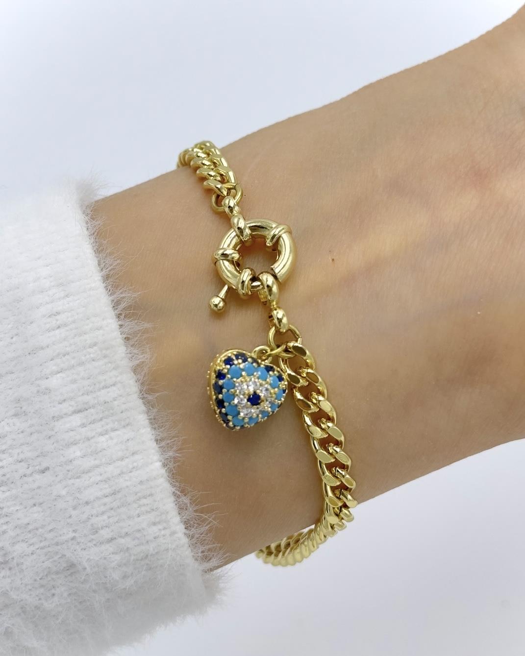 Vp 14 K Altın Kaplama Kalp Detay Model Bileklik