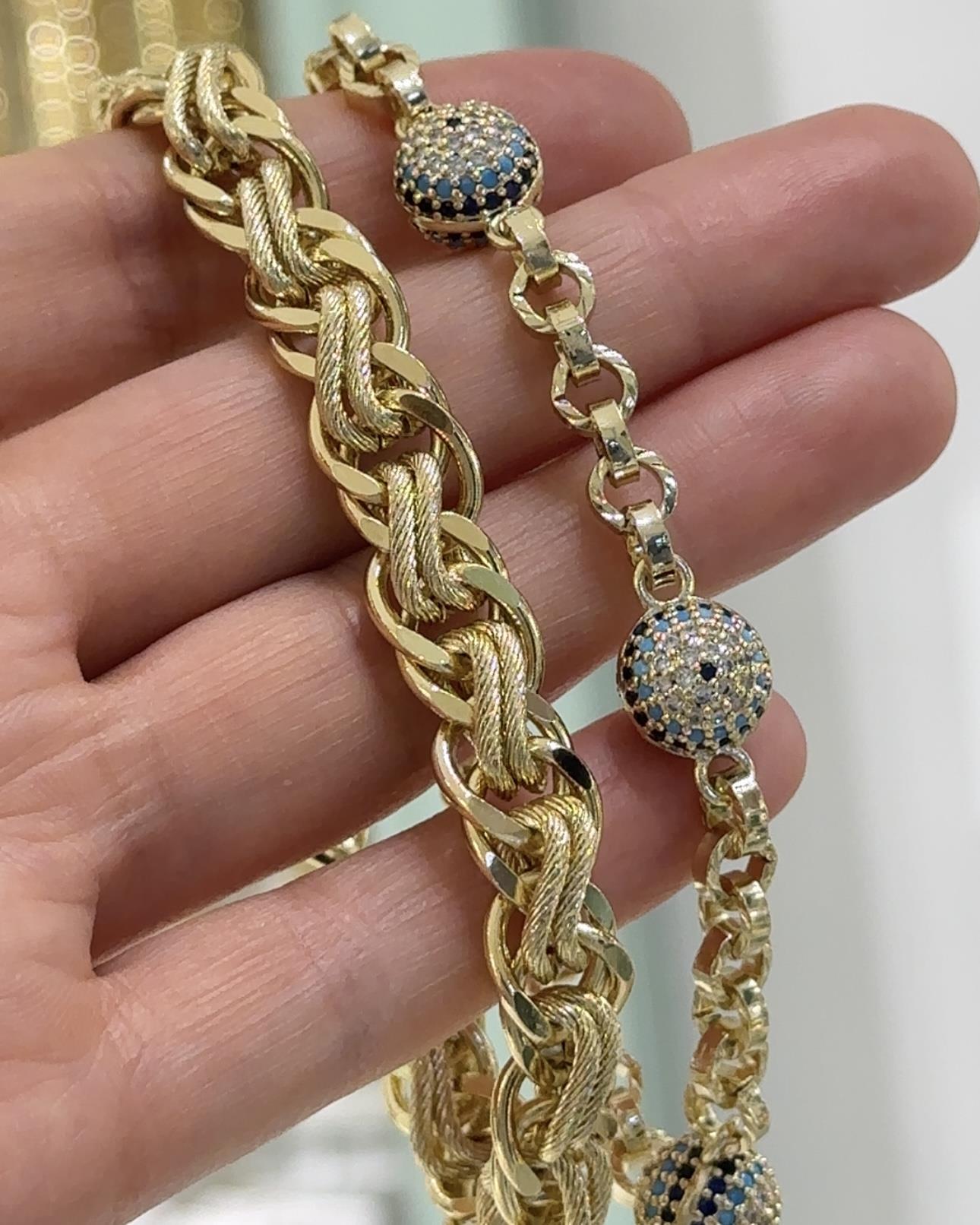 Vp 14 K Altın Kaplama Kaplan Gözü  Bilek Kombin ( Parçaları tek tek seçip sepete ekleyebilirsiniz )