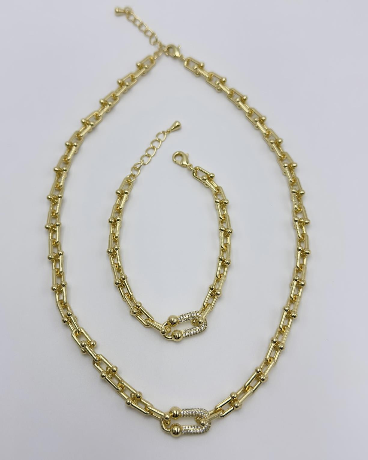 Vp 14 K Altın Kaplama Mapa Model Kolye/ Bileklik Kombin Set