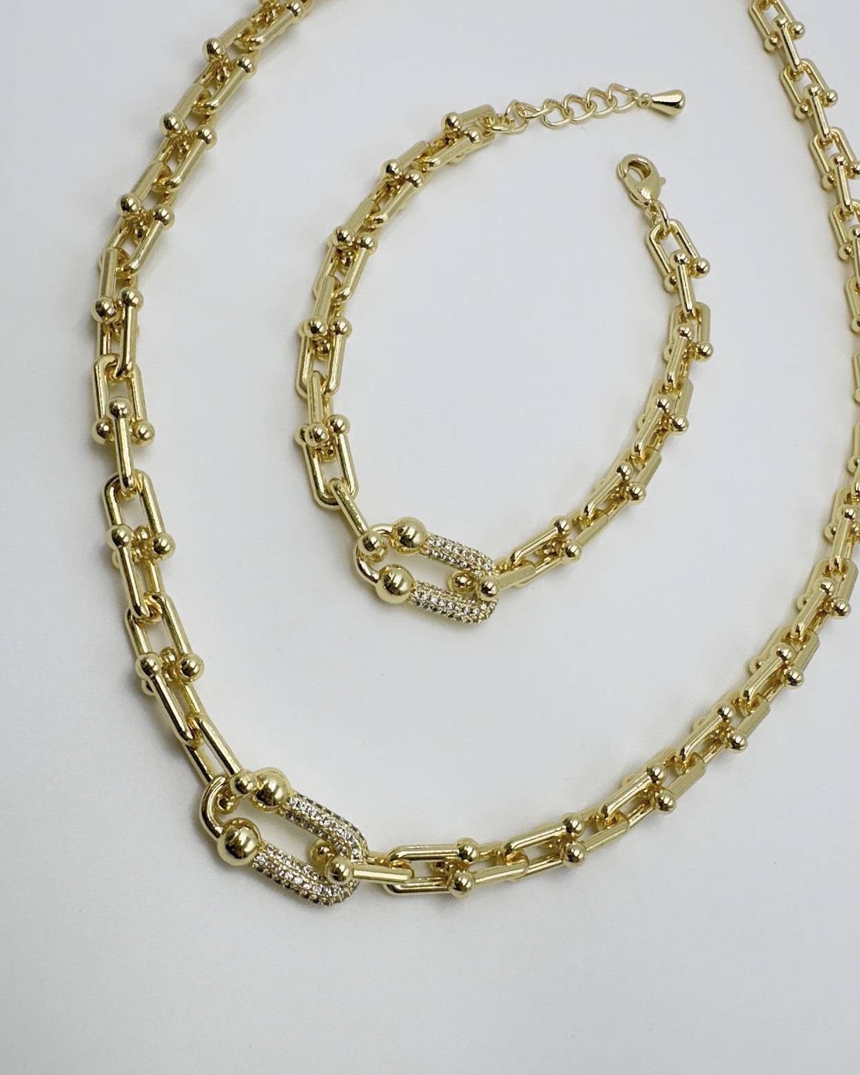 Vp 14 K Altın Kaplama Mapa Model Kolye/ Bileklik Kombin Set