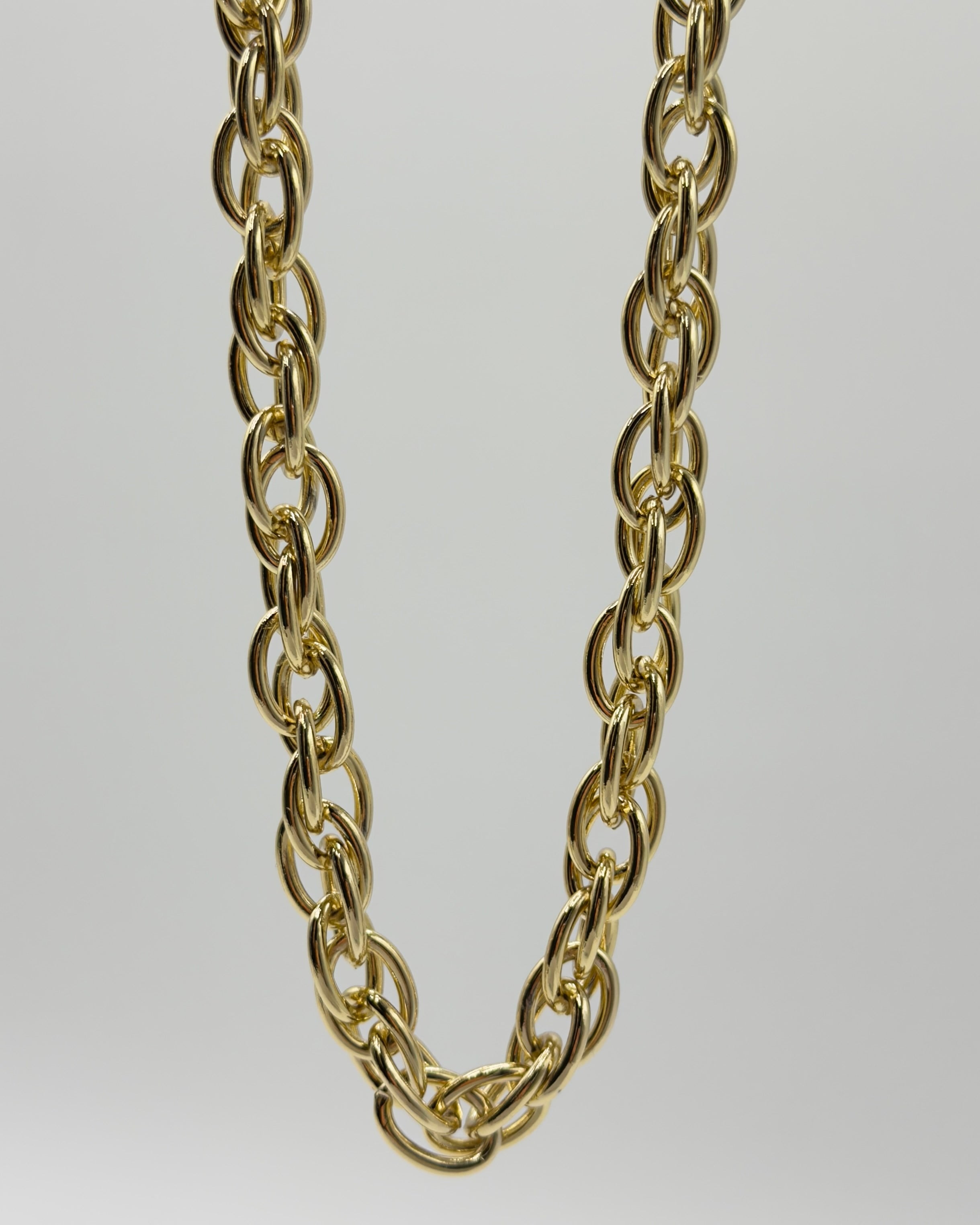 Vp 14 K Altın Kaplama Oval Sarmal Kolye 50cm
