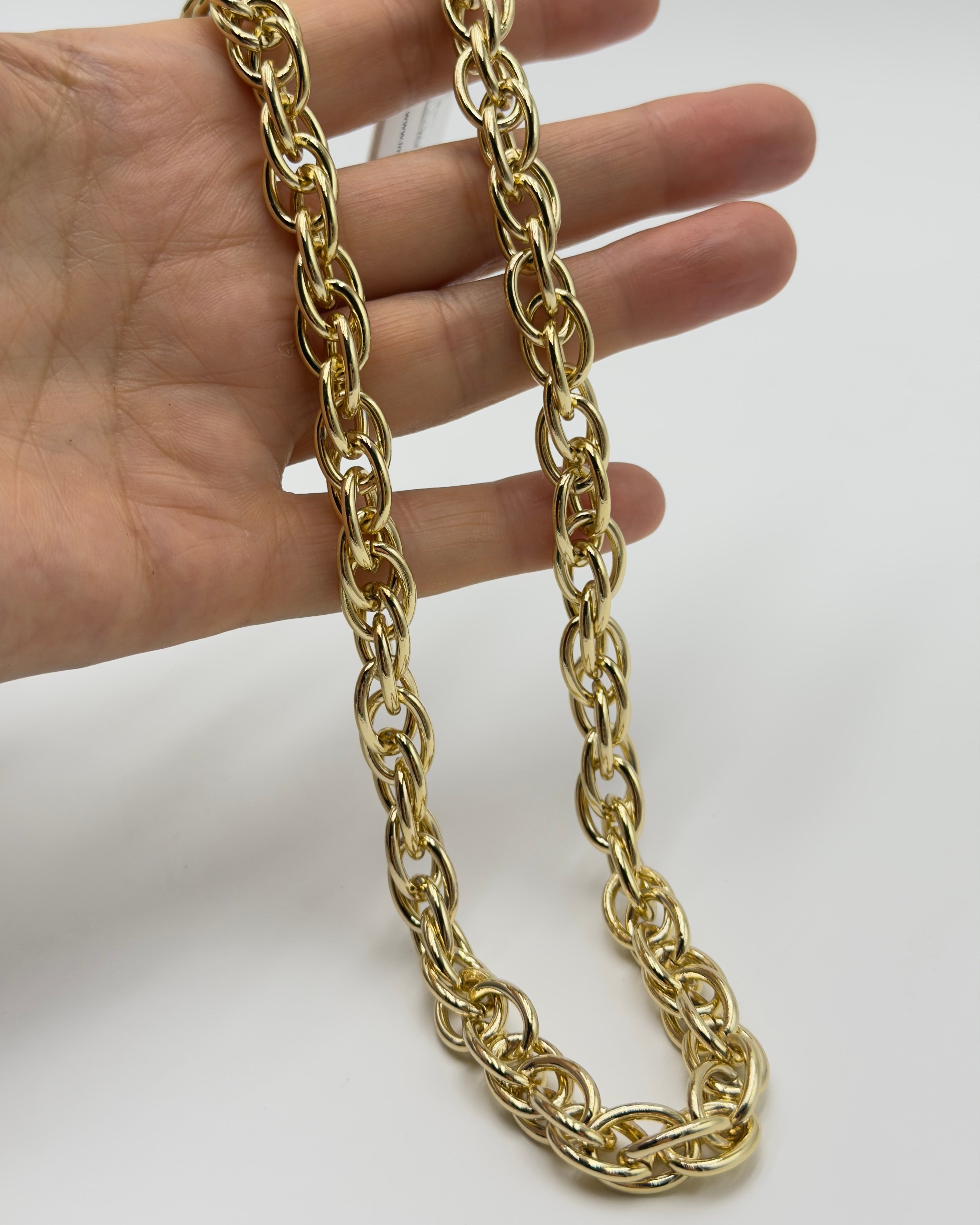 Vp 14 K Altın Kaplama Oval Sarmal Kolye 50cm