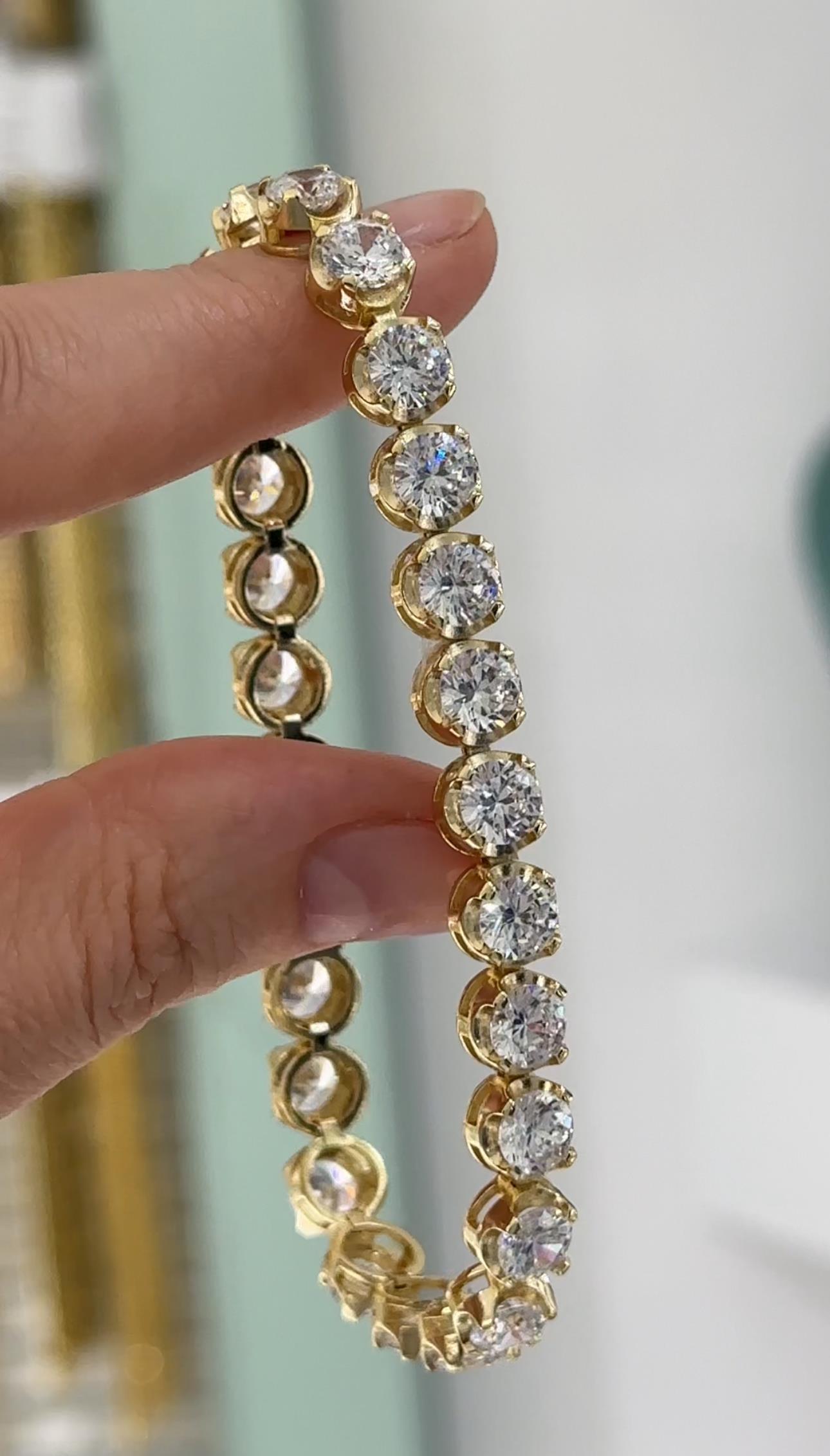 Vp 14 K Altın Kaplama Suyolu/ Taşlı Oval Model Bileklik Kombin