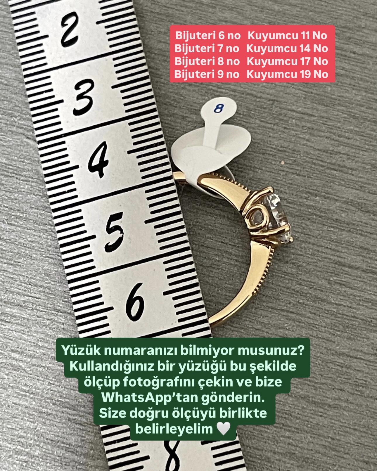 Vp 14 K Altın Kaplama Taşlı Kaburga Model Yüzük