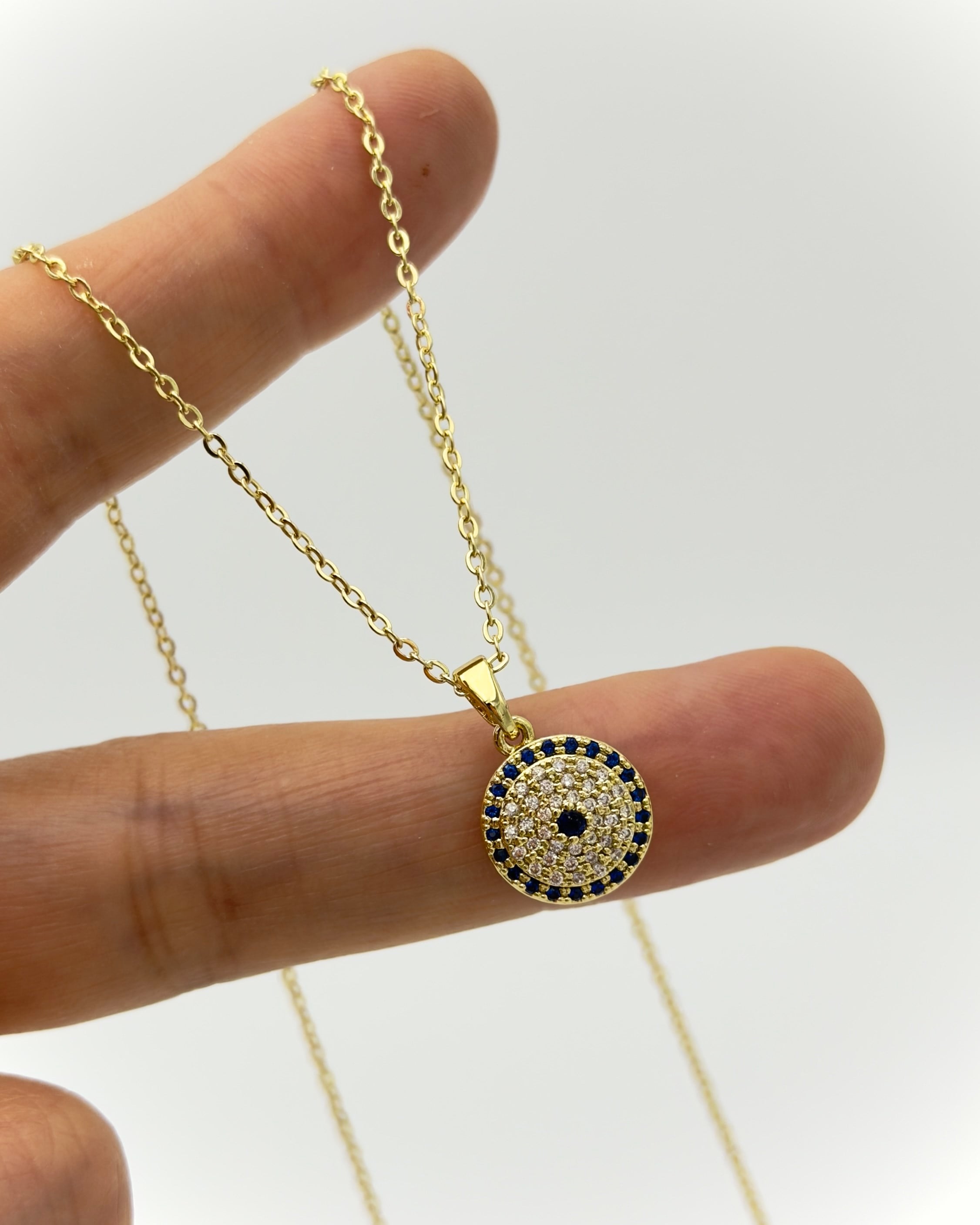 Vp 14 K Altın Kaplama Taşlı Kubbe Kolye 40+5cm