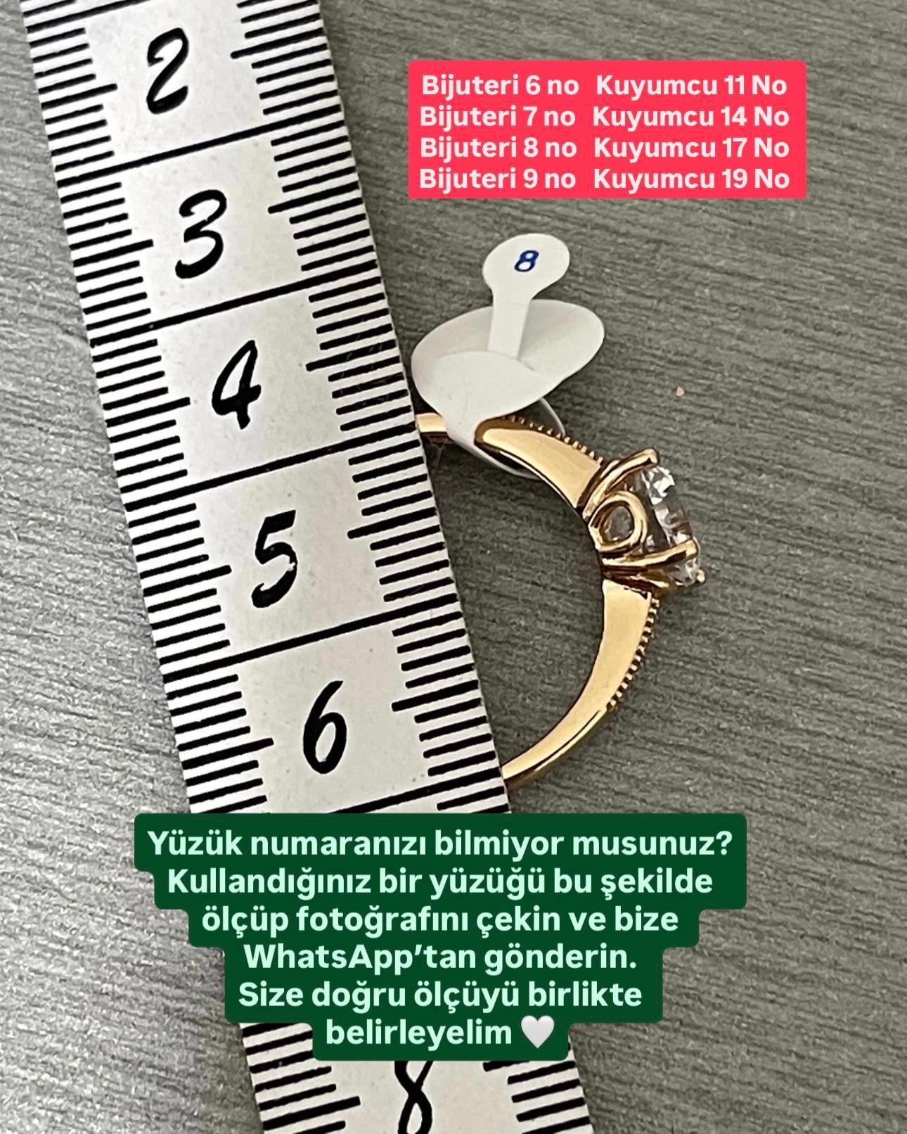 VIP 14K Altın Kaplama Kalp Tektaş Yüzük