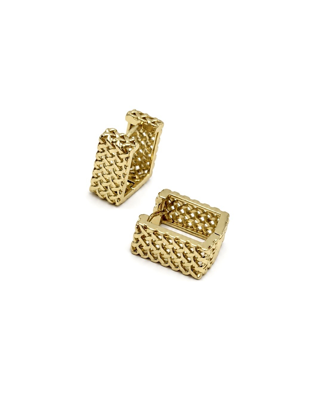 Vp 14 K Altın Kaplama Wide Woven Model Küpe