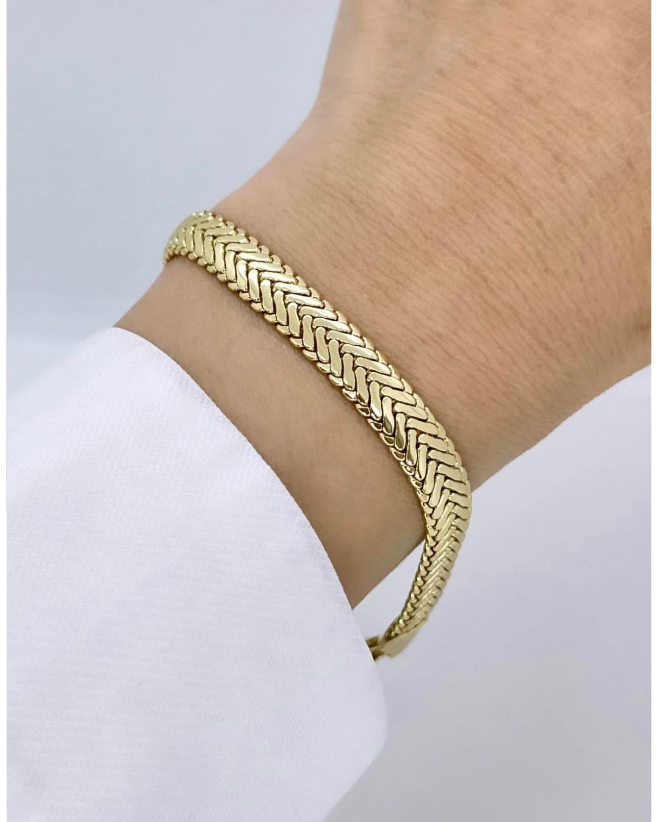 VIP 14K Altın Kaplama Gurmet Zincir Bileklik Kombini