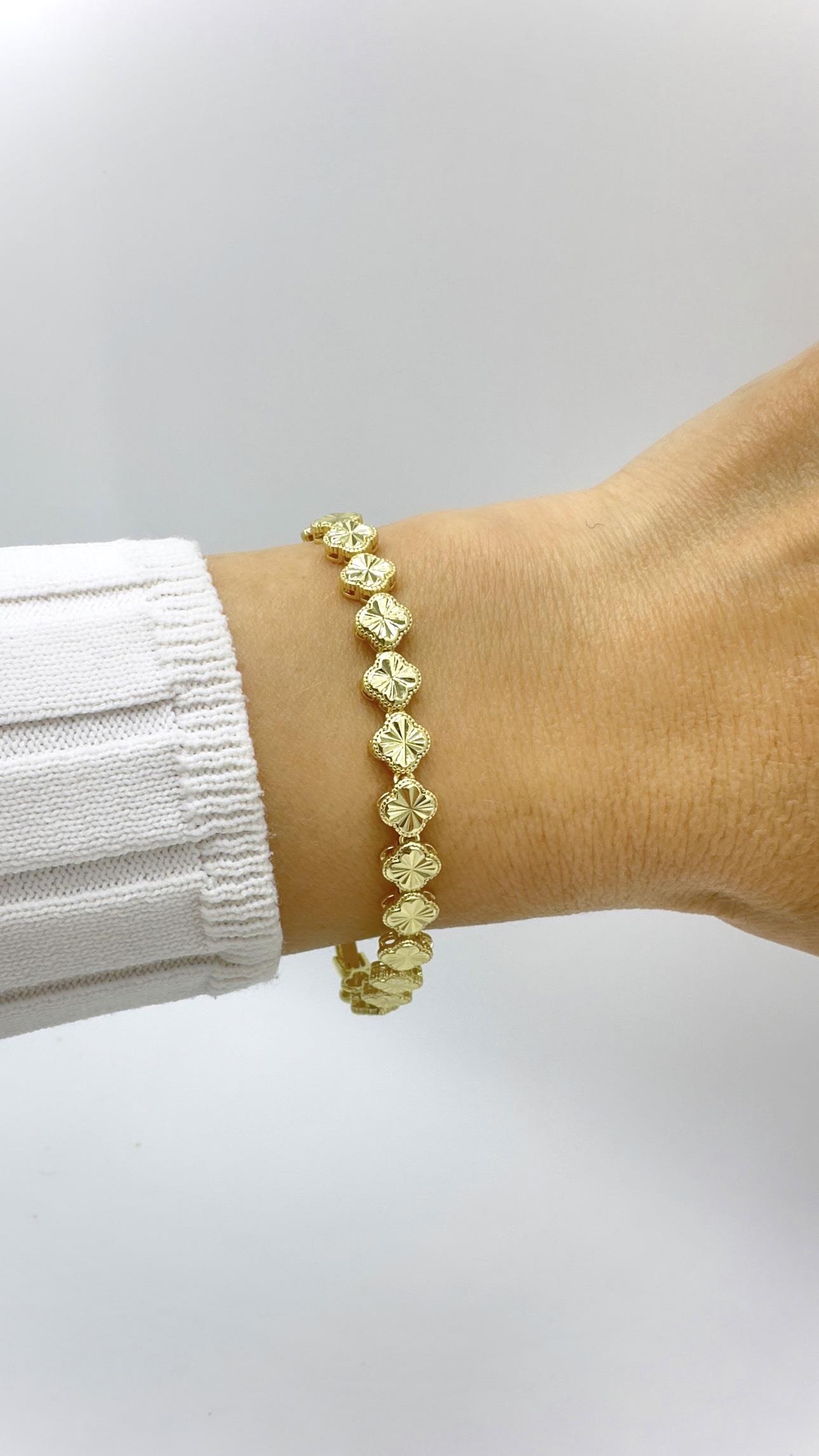 Vp 14 K Gold Yonca Model Bileklik