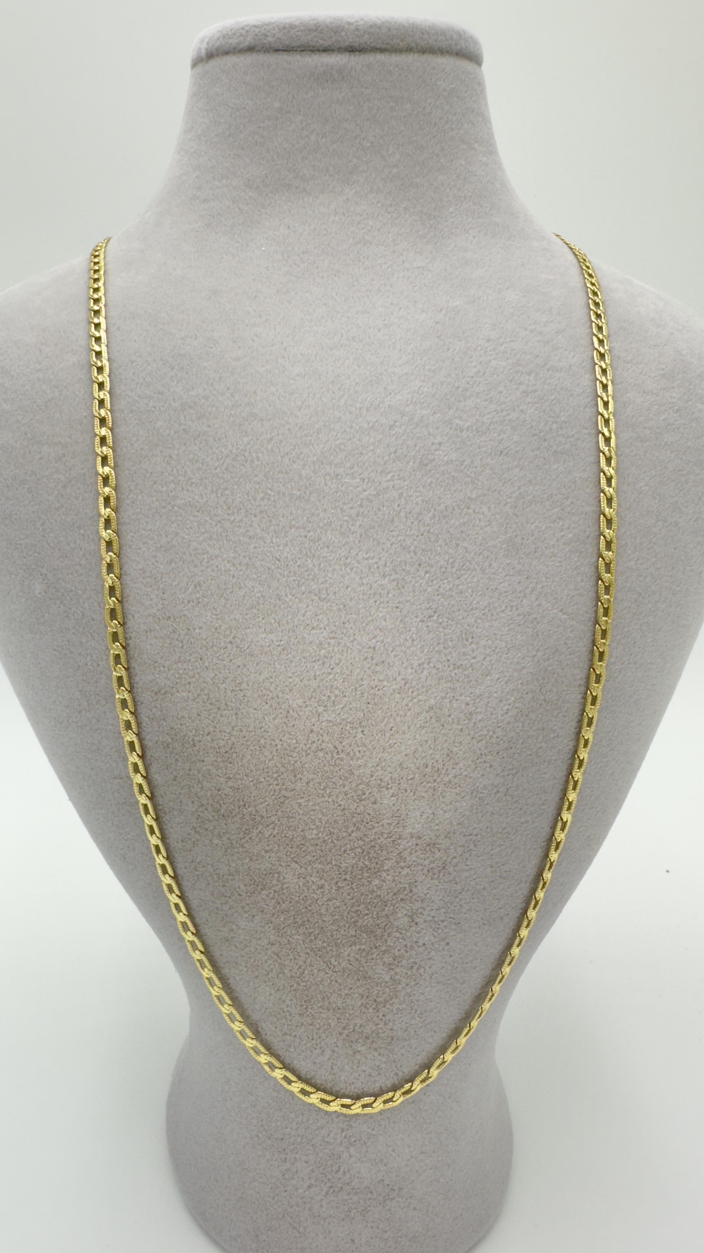 Vp 14 K İnce Ezme Gurmet Zincir Kolye 60cm