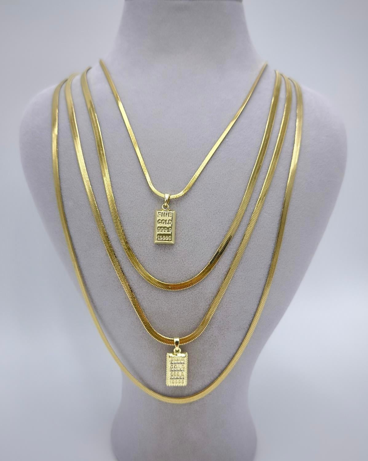 Vp 14 K Külçe Altın Charmlı Çoklu Model Kolye