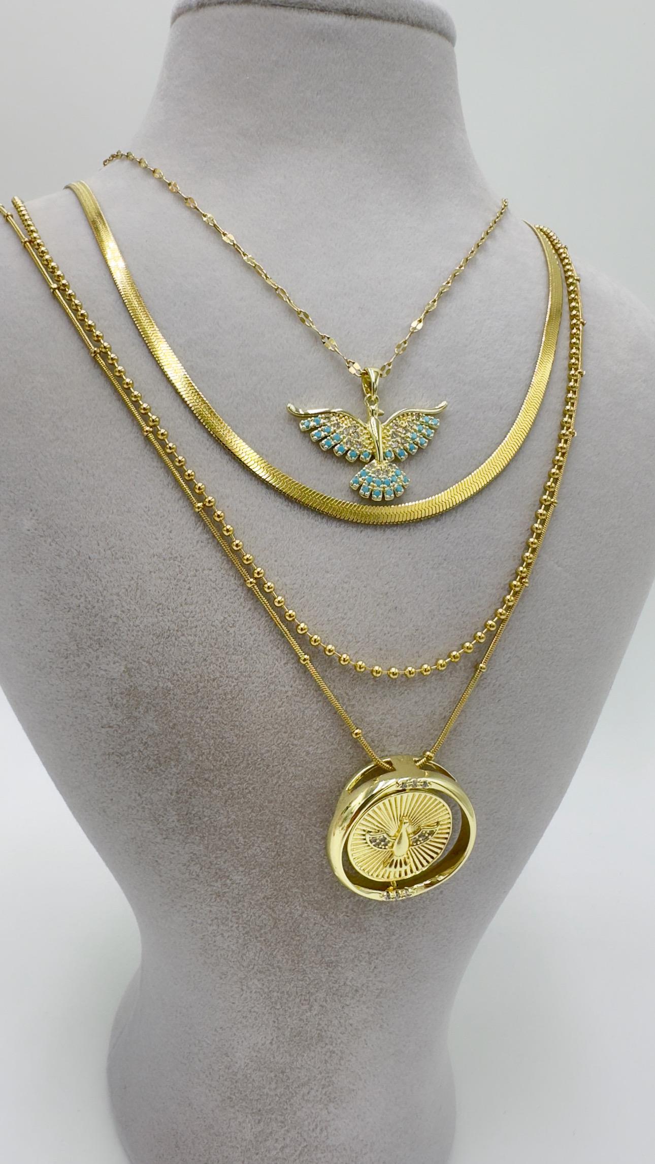 Vp 14 K Madalyon Charmlı Çoklu Model Kolye