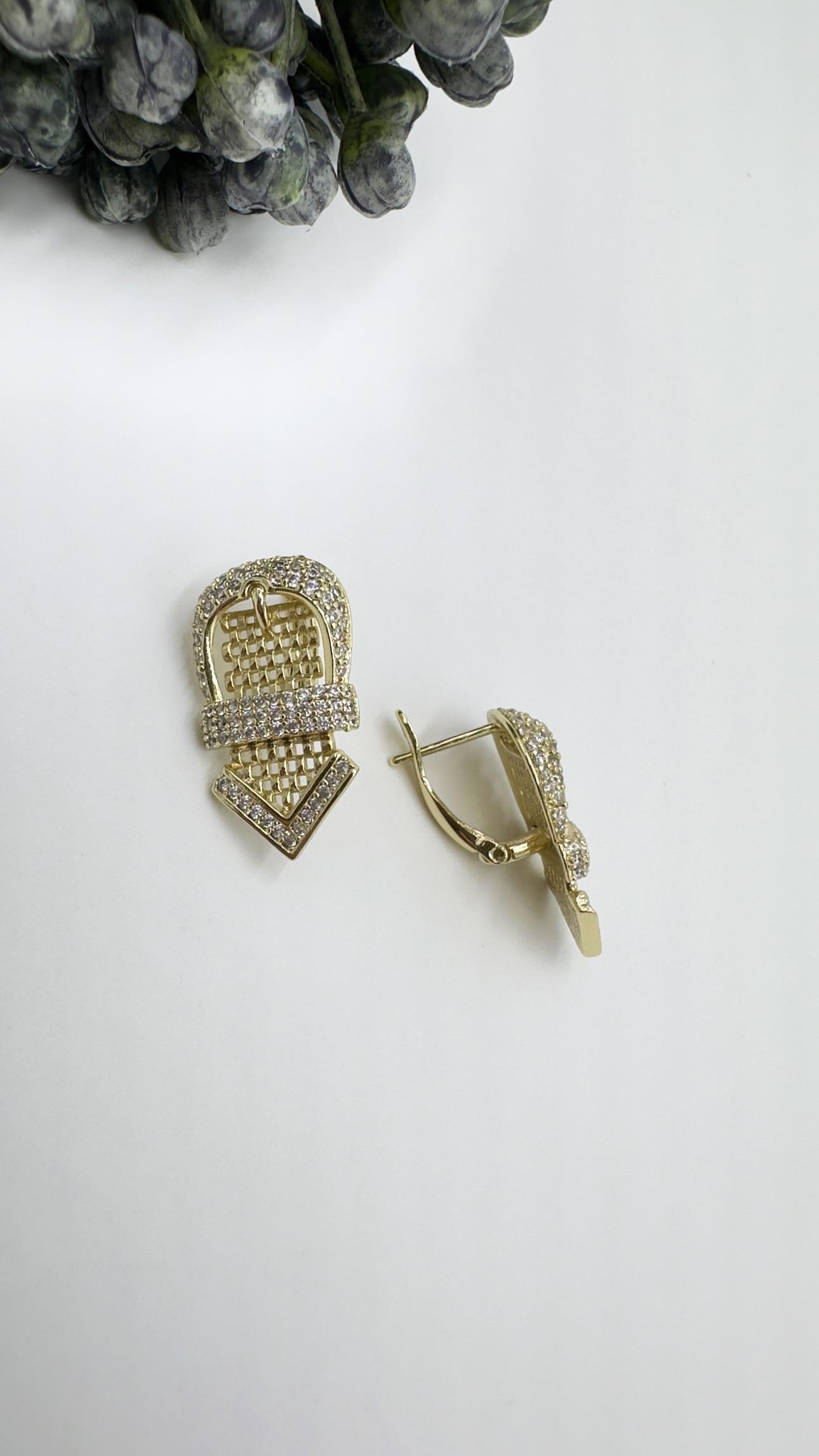 Vp 14 K Altın Kaplama  Kemer Tokası Küpe