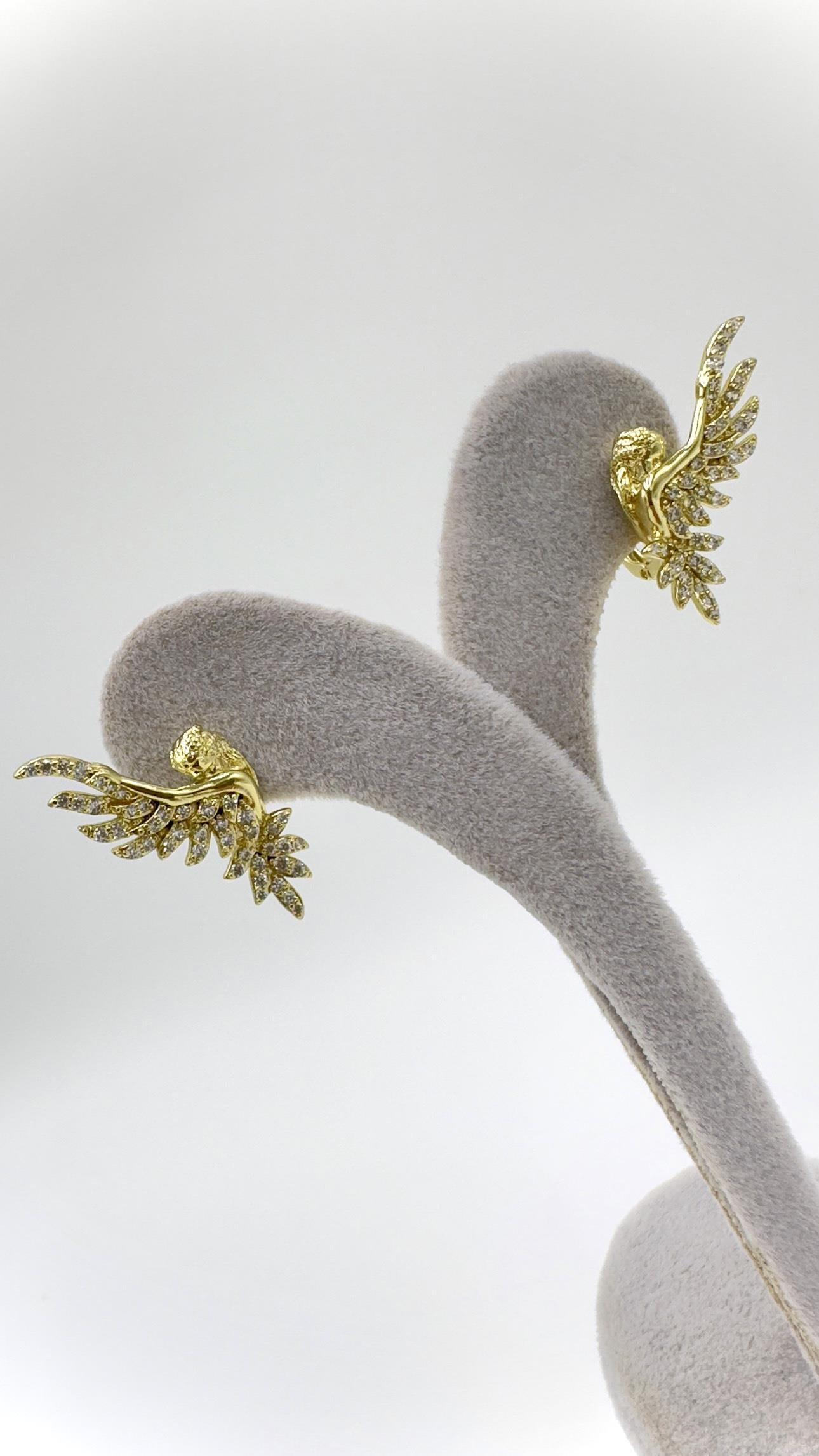 Vp 14 K Melek Kanadı  Küpe