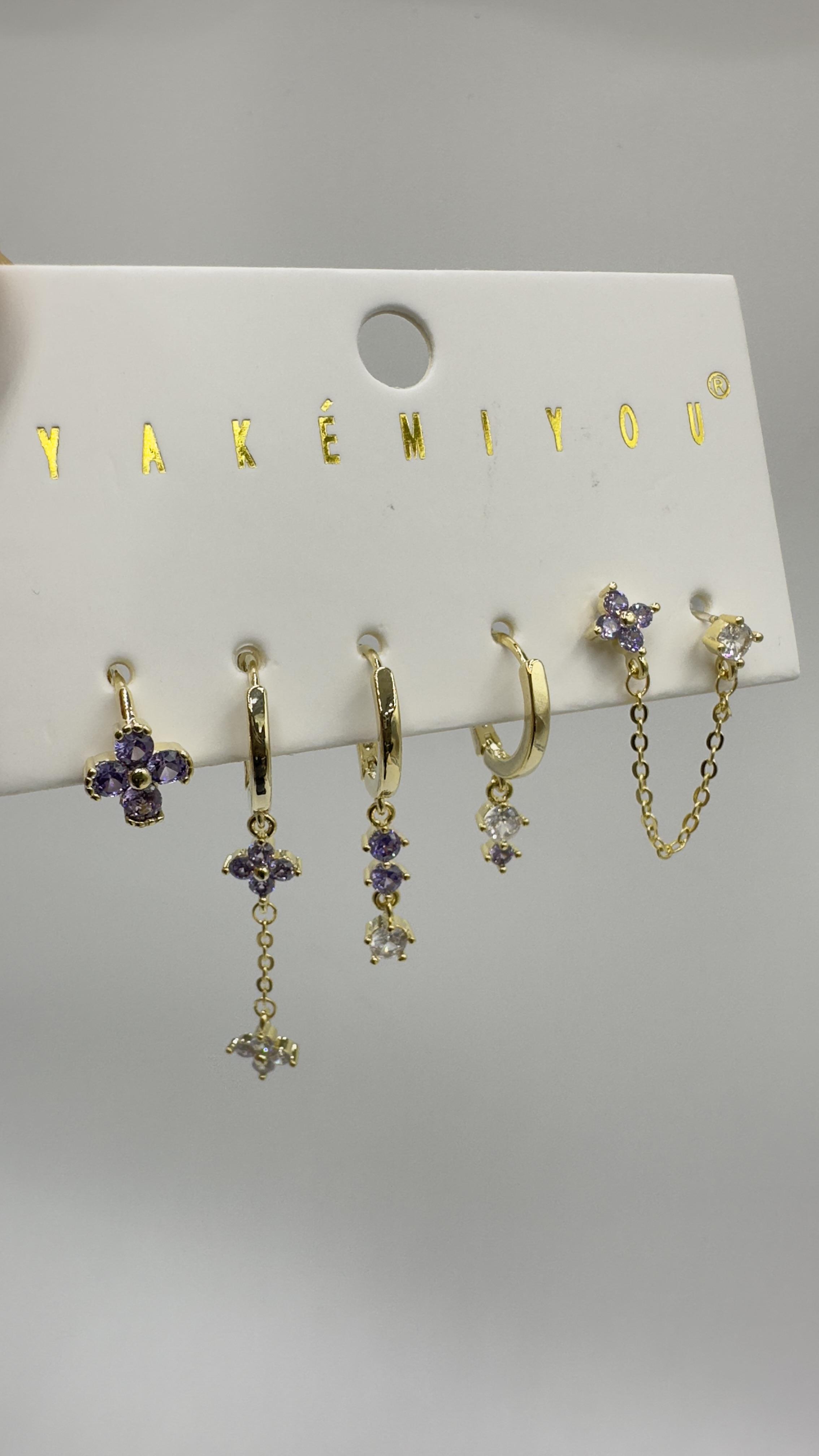 Vp 14 K Mor Renkli Çoklu Model Küpe