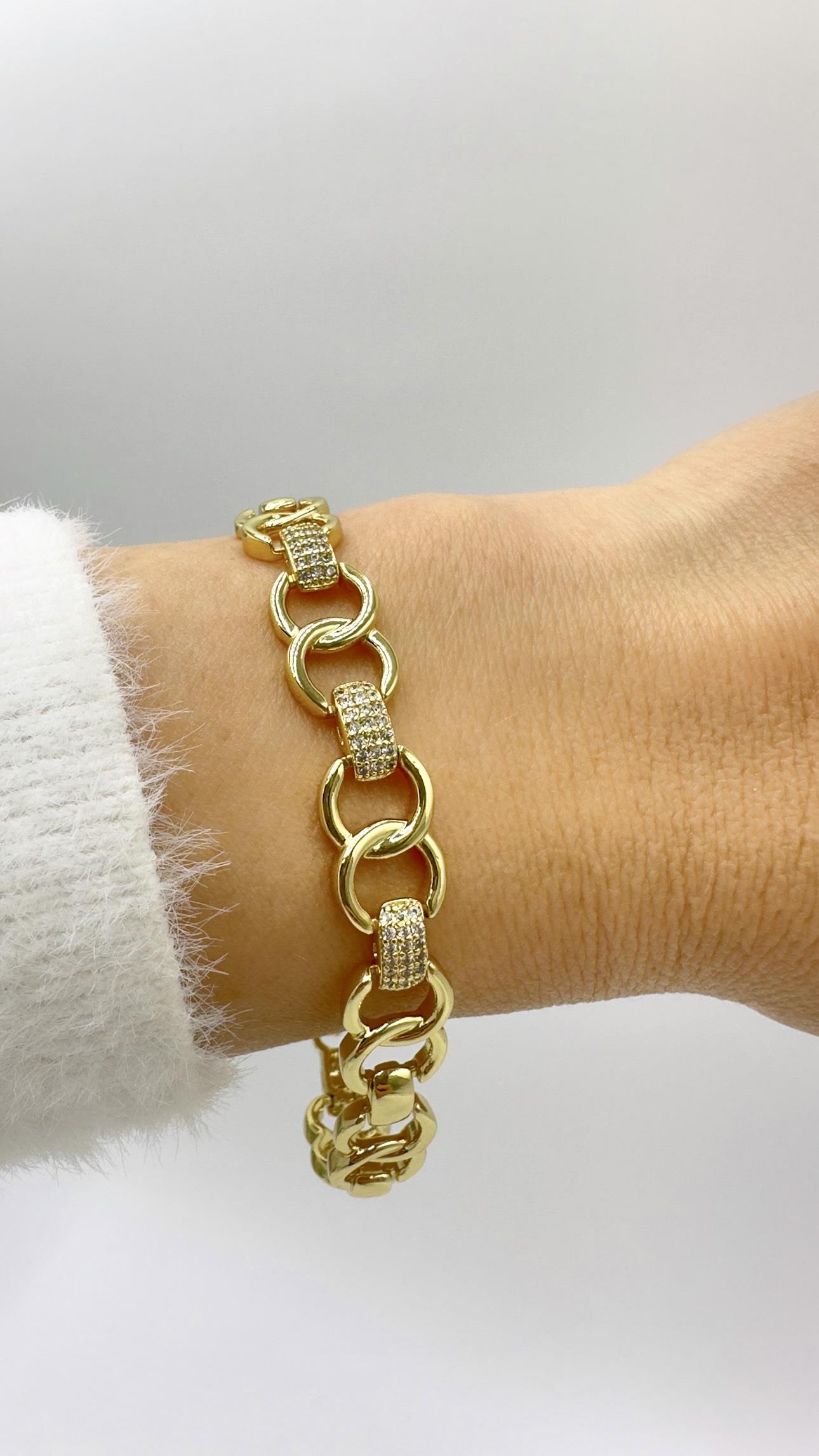 Vp 14 K Pavé Bağlantılı Halka Model Bileklik