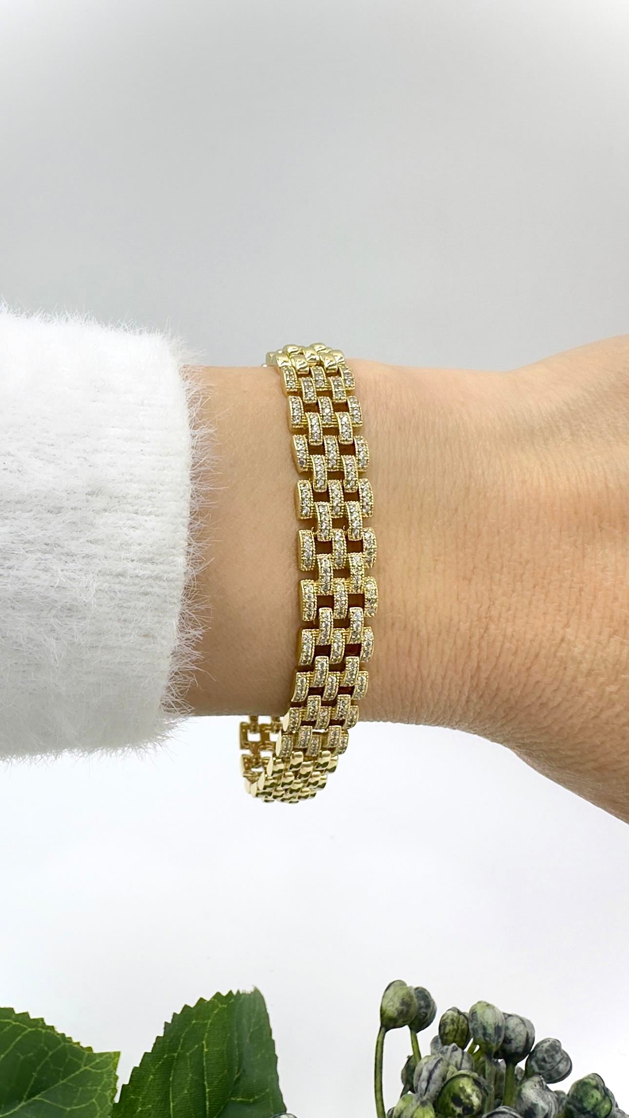 Vp 14 K Taşlı Hasır Model Bileklik