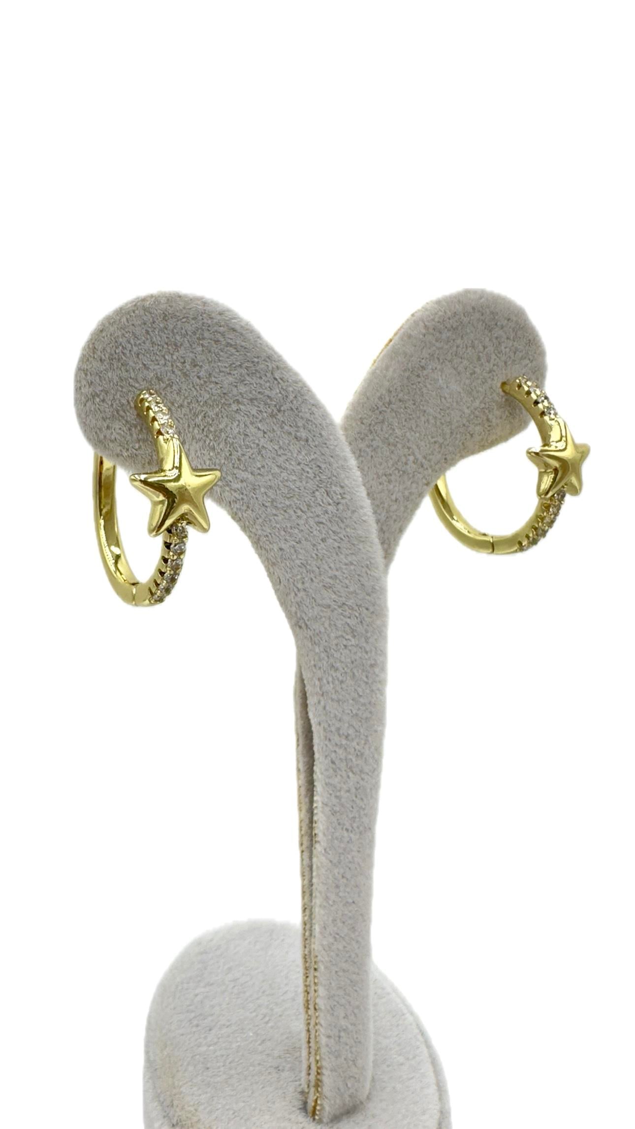 Vp 14 K Yıldızlı Halka Model Küpe