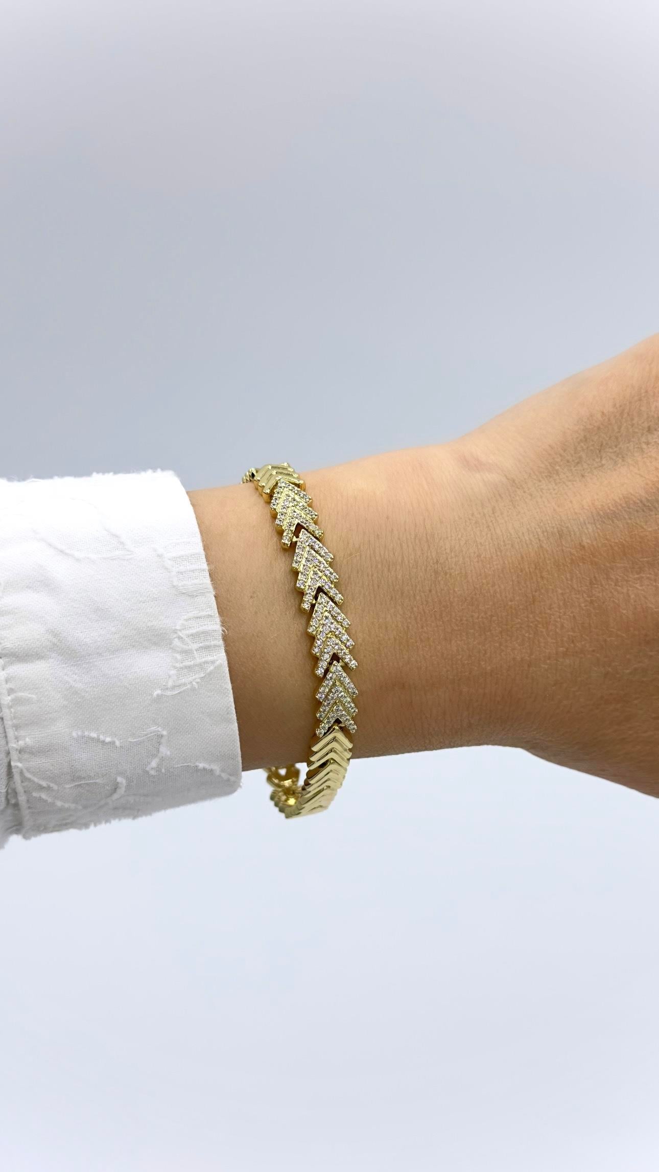 Vp Balık Sırtı Taşlı Bileklik