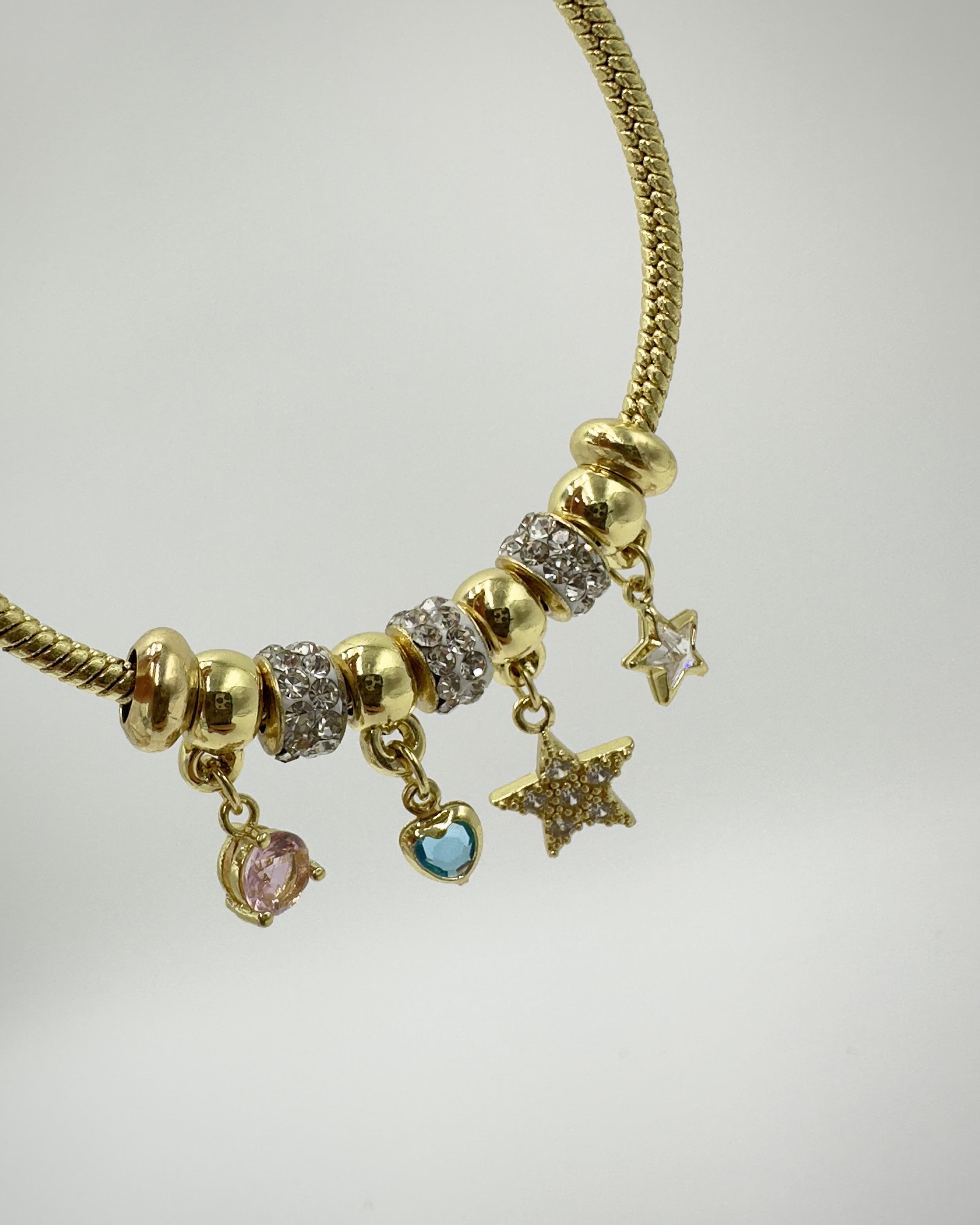 Vp14 K Altın Kaplama Yıldız Charmlı Bileklik