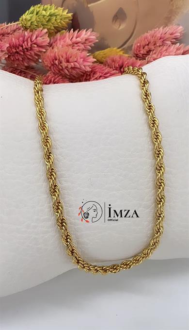 Altın Kaplama 60 Cm Burgu Zincir