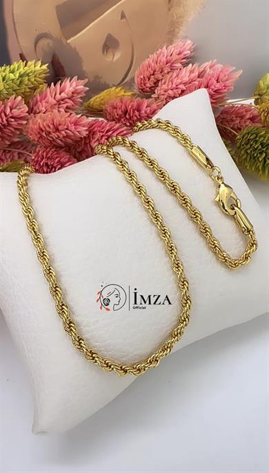 Altın Kaplama 80 Cm Burgu Zincir