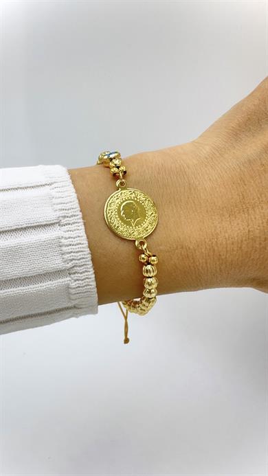 Altın Kaplama Çeyrek Dorika Asansör Bileklik