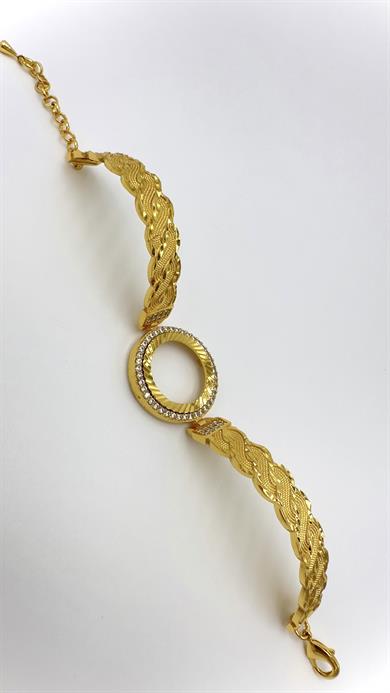 Altın Kaplama Örgü Çeyrek Takmalık Bileklik