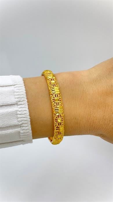 Altın Kaplama Telkari Model Kelepçe Bileklik