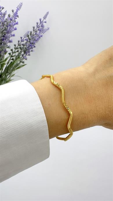 Altın Kaplama Zikzak Bilezik 60