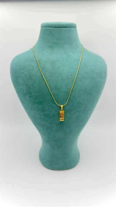 Çelik 14 K Büyük Boy Külçe Kolye 45 Cm